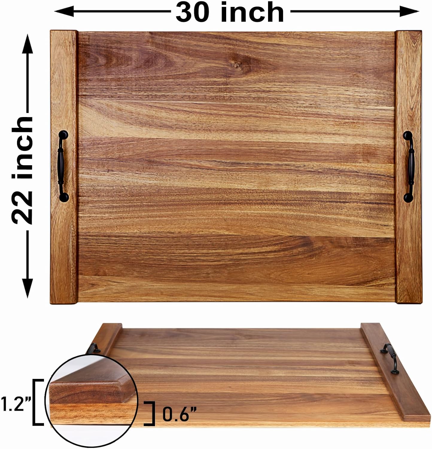 Cubierta de estufa de tabla de fideos, cubiertas superiores de estufa de leña de acacia para estufa eléctrica y estufa de gas, cubierta de estufa de