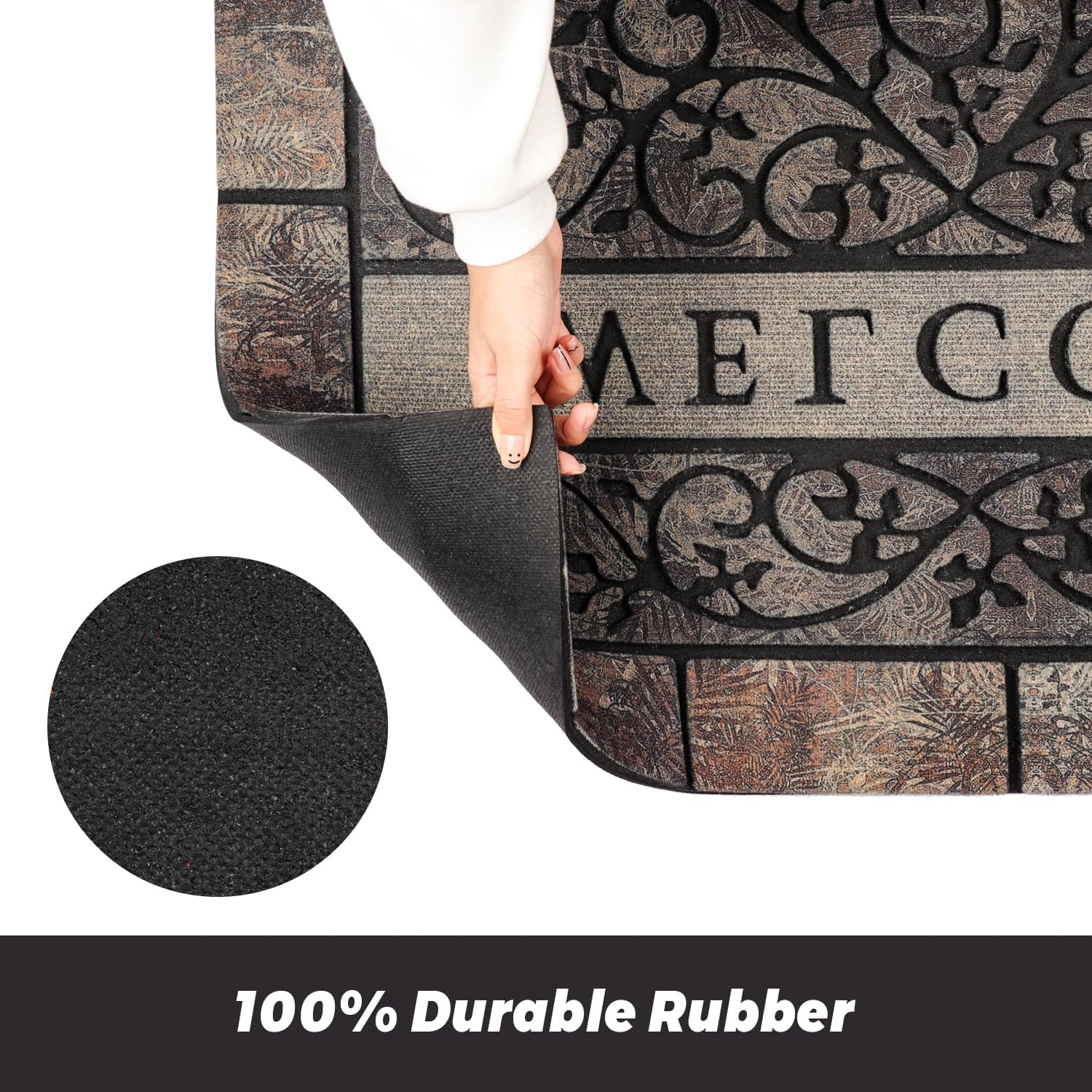 Durable Welcome Door Mats Outdoor, 28″x17″ Heavy-Duty Welcom Matt Outdoor for Front Door with Non-Slip Rubber Backing for Front Door High Traffic