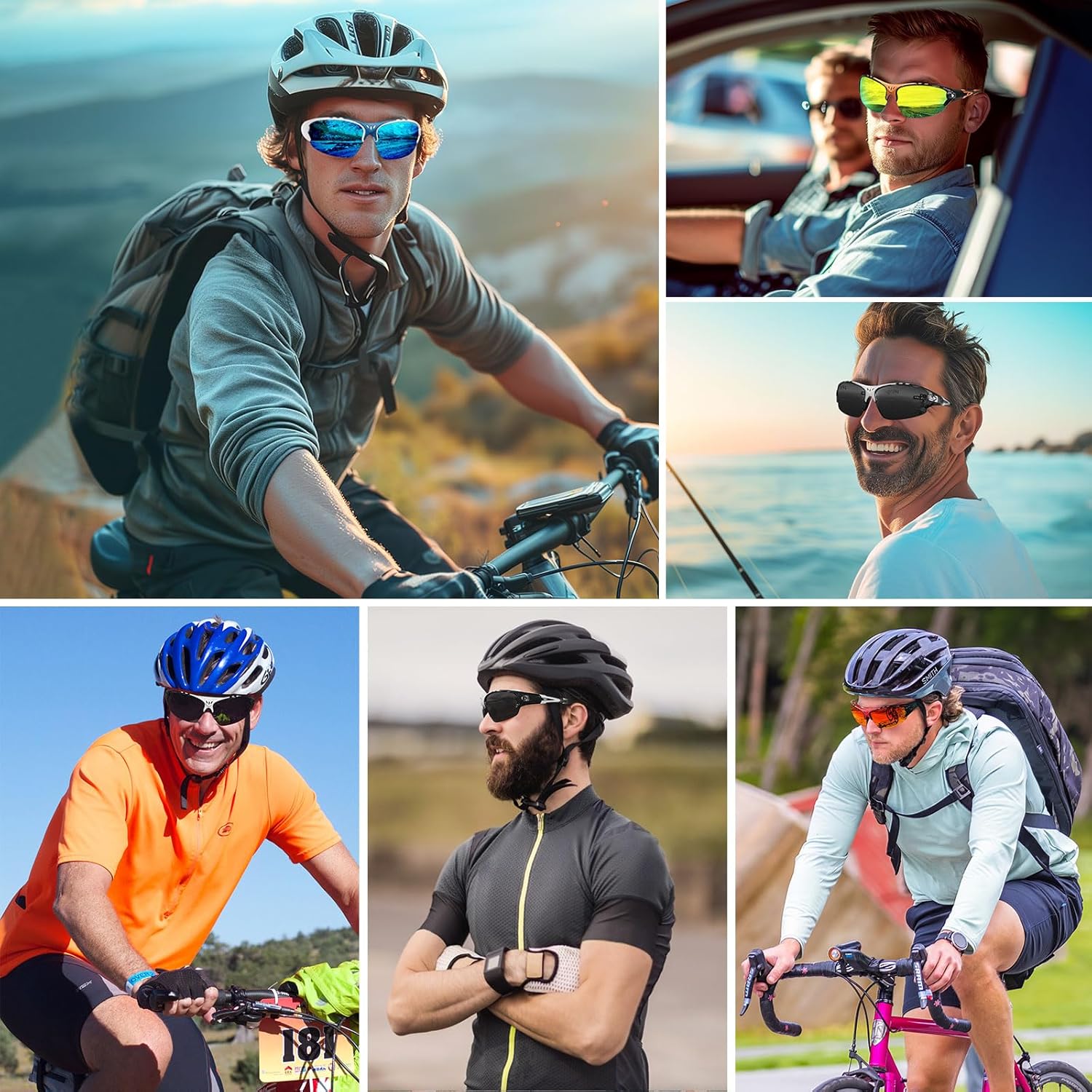 Ofwin Gafas de sol polarizadas deportivas para hombres y mujeres, para pesca al aire libre, béisbol, ciclismo, ciclismo, protección UV400