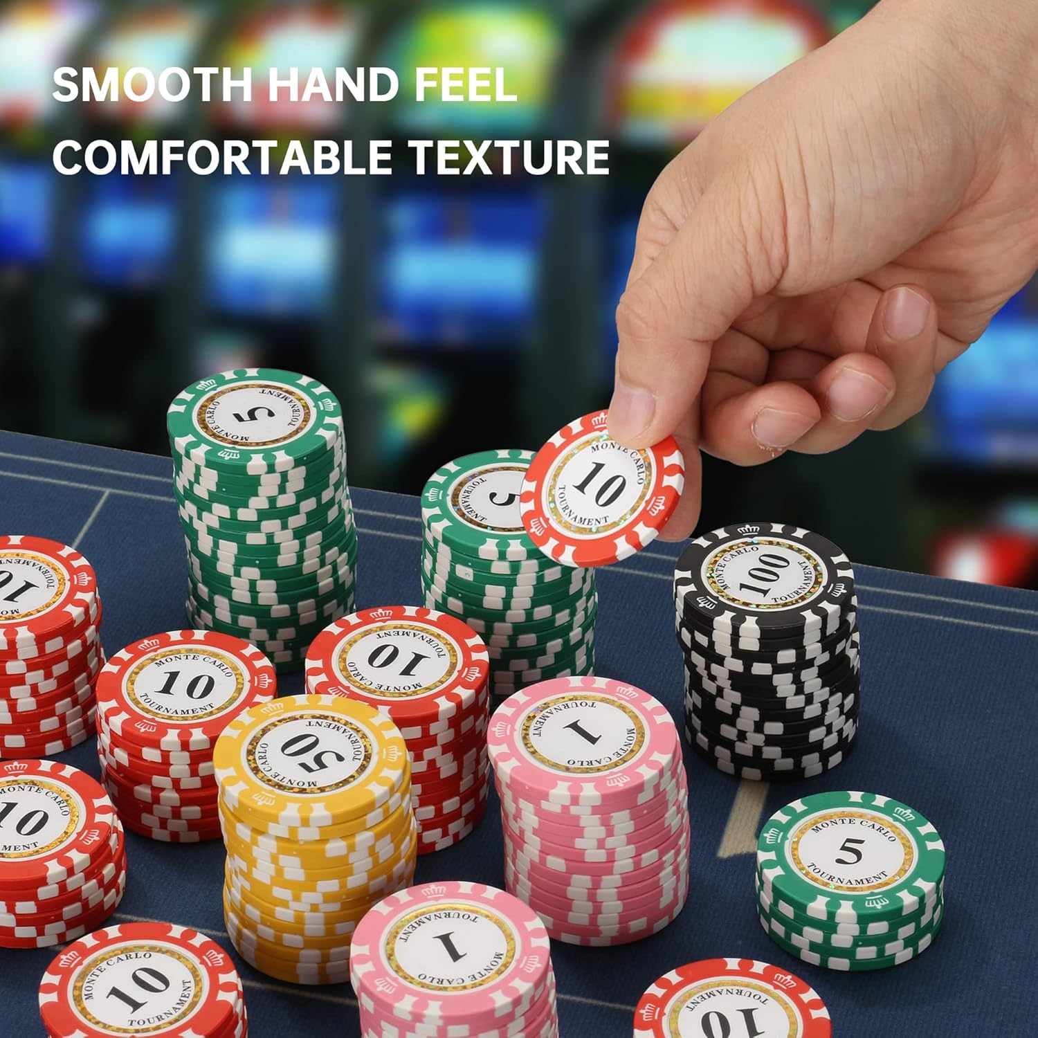 Fichas de póquer numeradas prémium para juego de mesa de cartas, para Texas Hold’em, Blackjack, Club de cartas o juegos de póquer nocturno