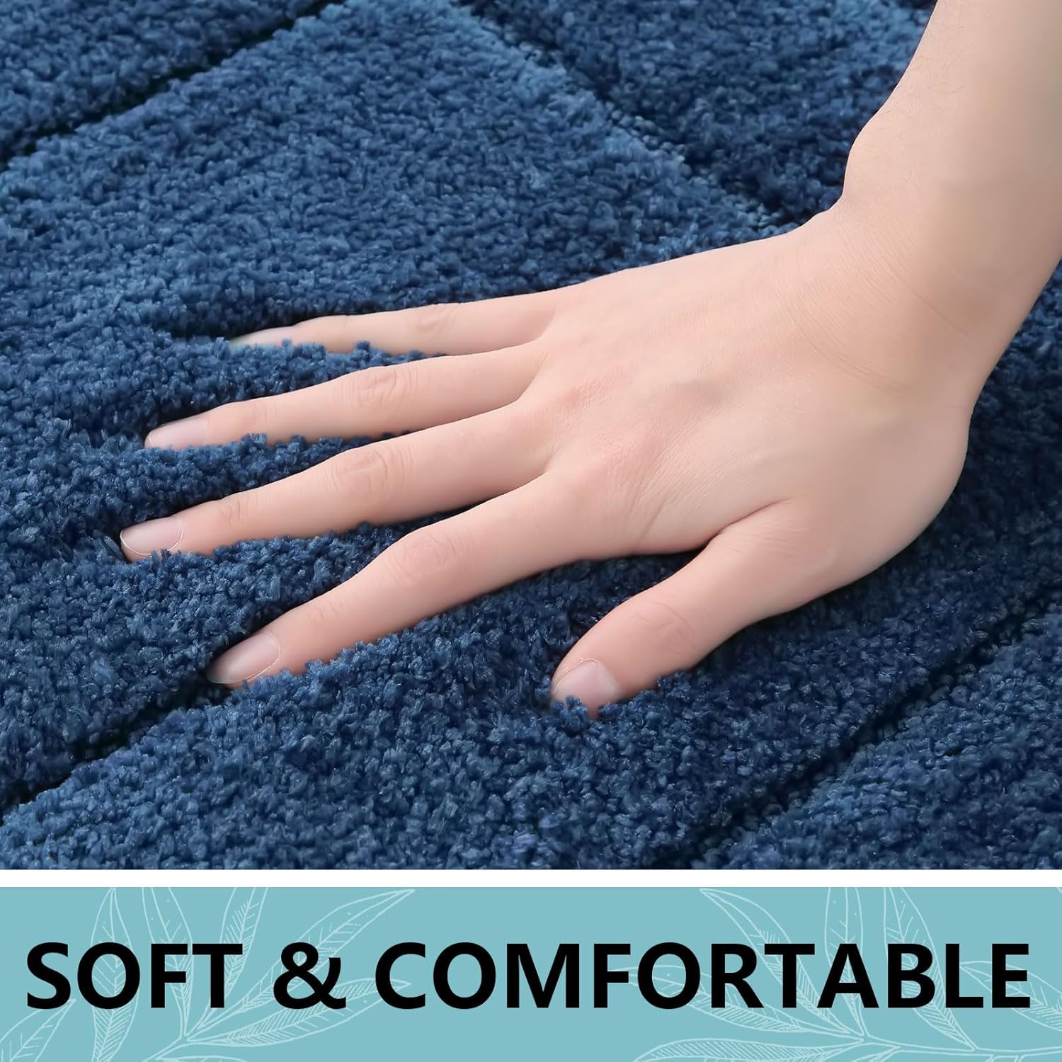 Buganda Tapetes de baño, de 36 x 24 pulgadas, de microfibra suave y absorbente, antideslizantes, peludos, lavables a máquina, para el suelo del