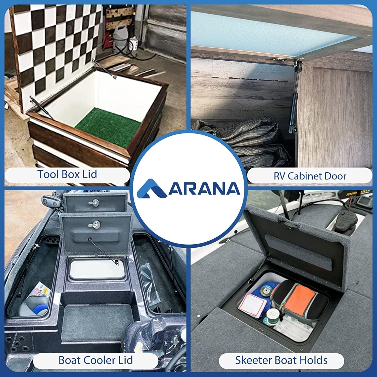 ARANA C1610334 – Amortiguadores de resorte de gas de 10 pulgadas, 22 lb98N para gabinetes, caja de herramientas, caja de utilidad, tapas de caja de