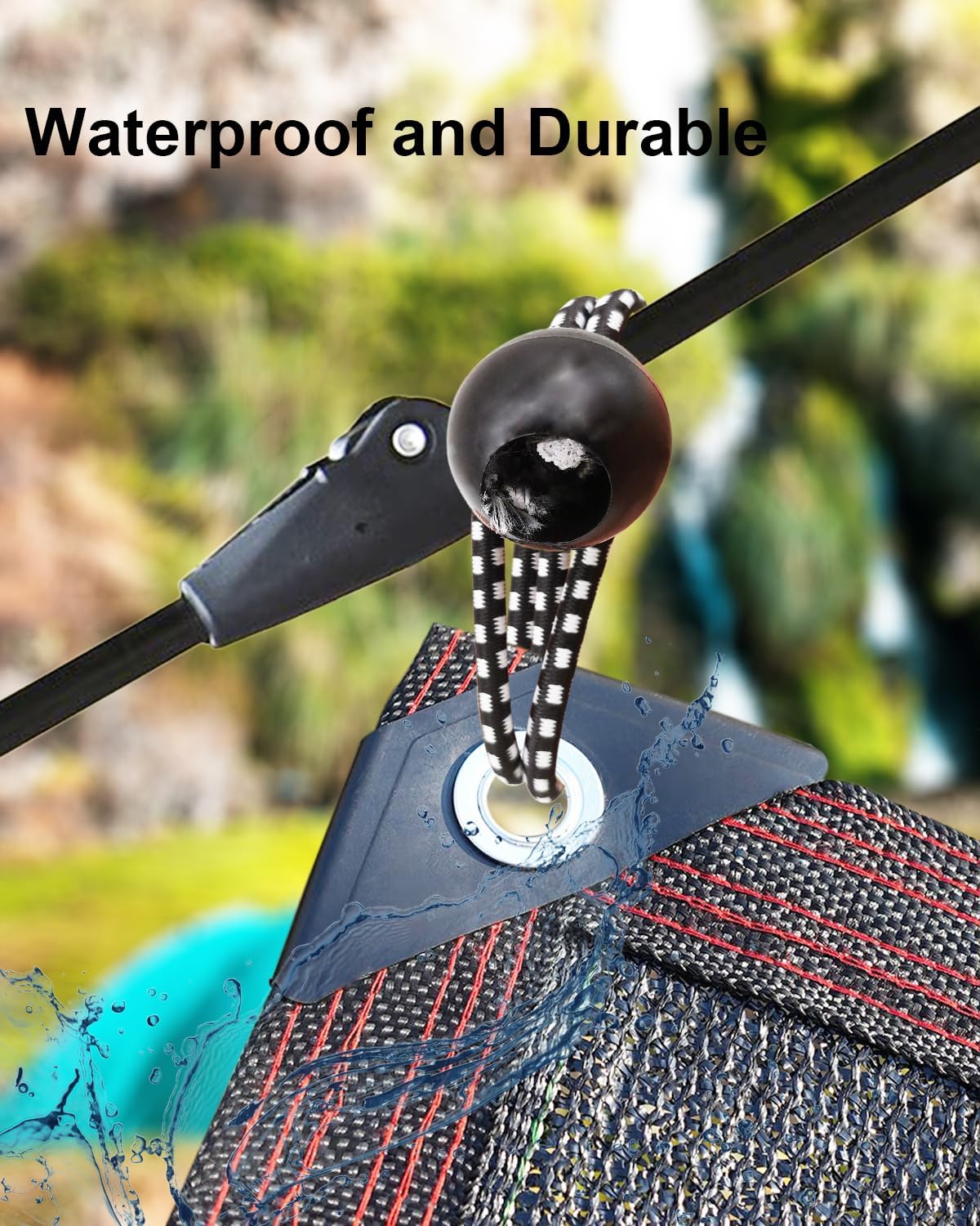 Cuerdas elásticas de bolas de 6 pulgadas, 50 cuerdas elásticas pequeñas con bolas, mini bolas elásticas resistentes al aire libre para lona, toldo,