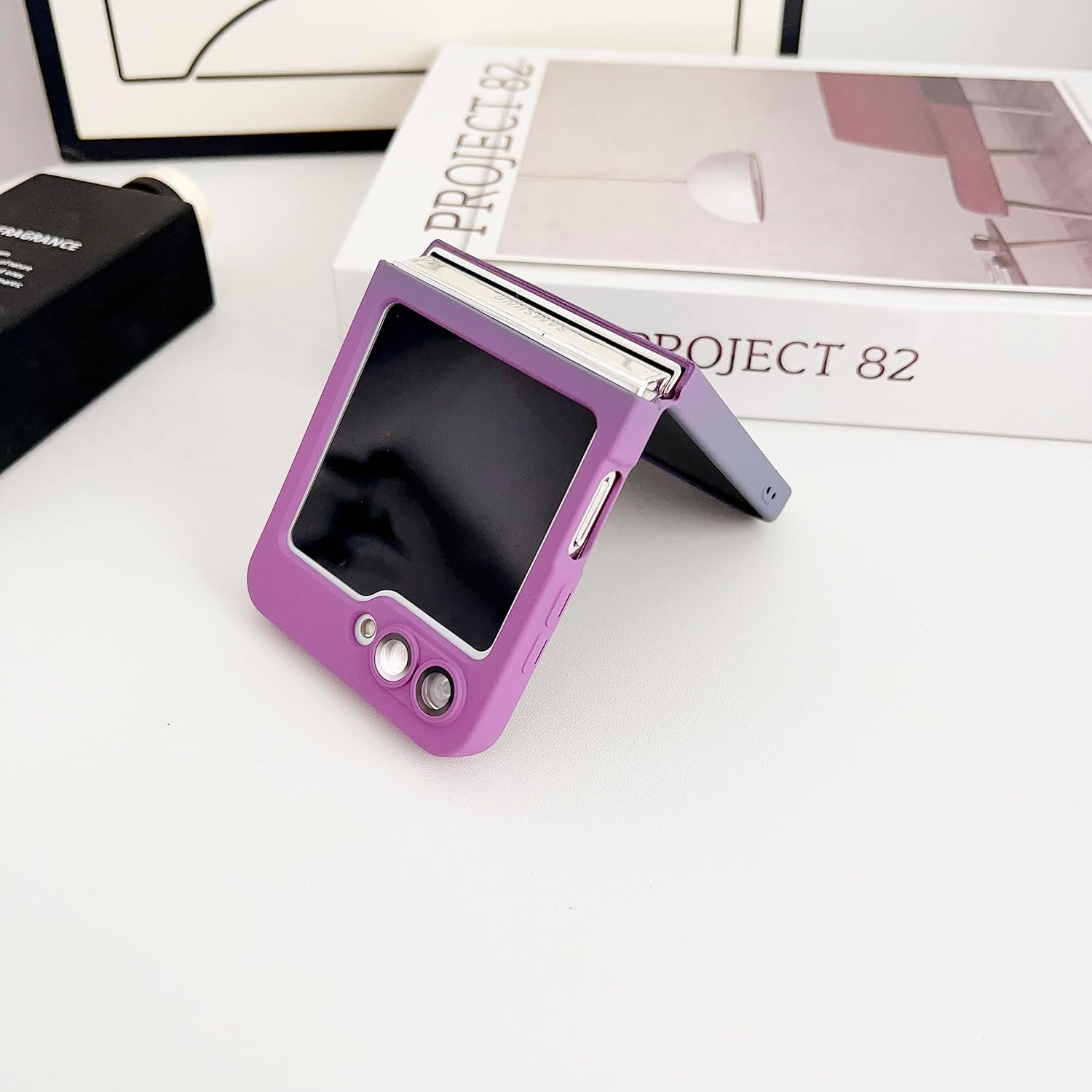 UEEBAI Funda magnética para Samsung Galaxy Z Flip 5 5G, funda de color neón degradado compatible con funda de cargador MagSafe, protector de lente
