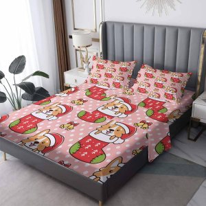 Sábanas de Navidad tamaño King  Lindas sábanas de microfibra suave con bolsillo profundo y patrón sin arrugas, 4 piezas (1 sábana bajera, 1 sábana Sábanas de Navidad tamaño King  Lindas sábanas de microfibra suave con bolsillo profundo y patrón sin arrugas, 4 piezas (1 sábana bajera, 1 sábana