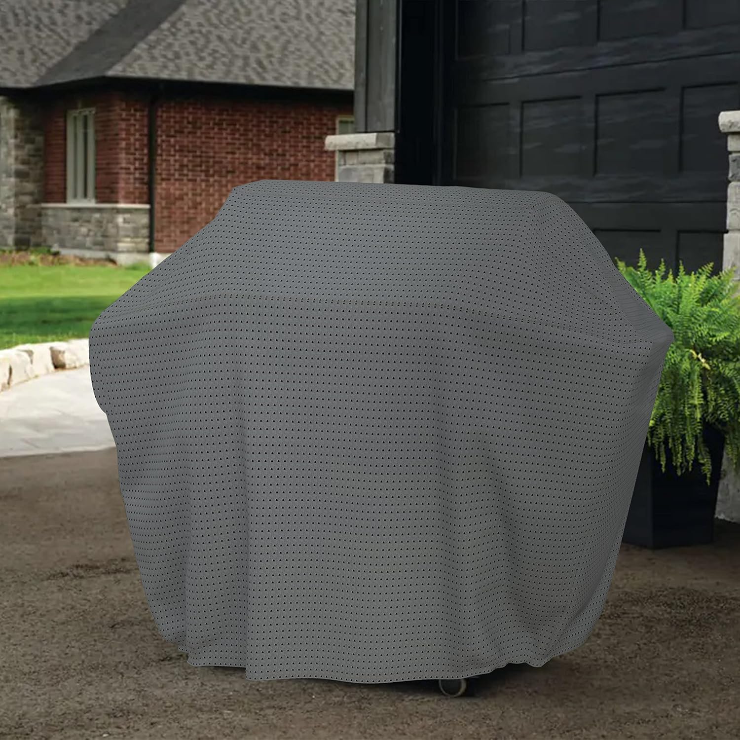 Covers & all Duro Pro – Funda para parrilla de barbacoa con elástico, 160 GSM, tela transpirable no tejida, impermeable, resistente a los rayos UV,