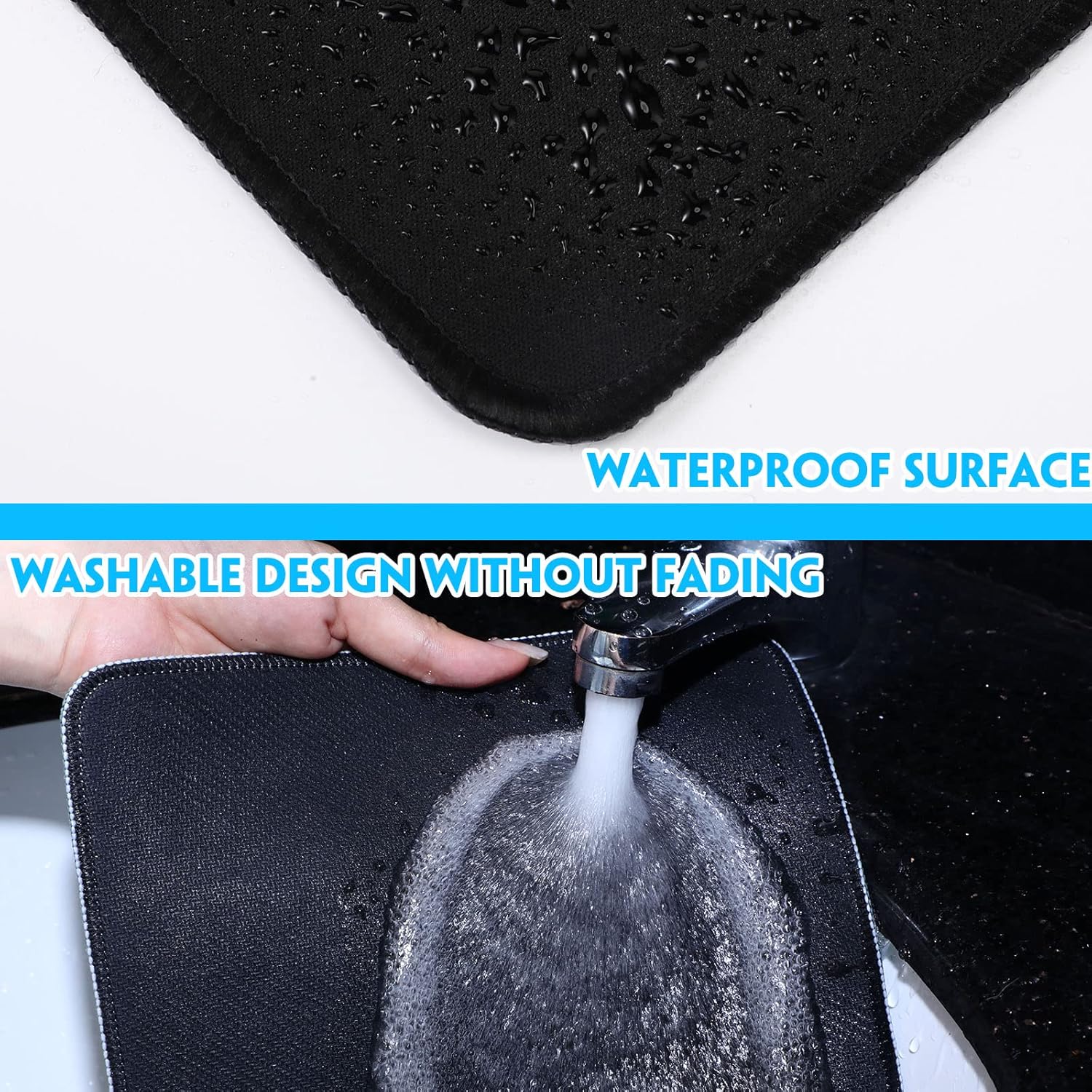 6 alfombrillas de mouse a granel de 0.118 pulgadas con base de goma antideslizante cosida impermeable, alfombrilla de mouse para computadora a