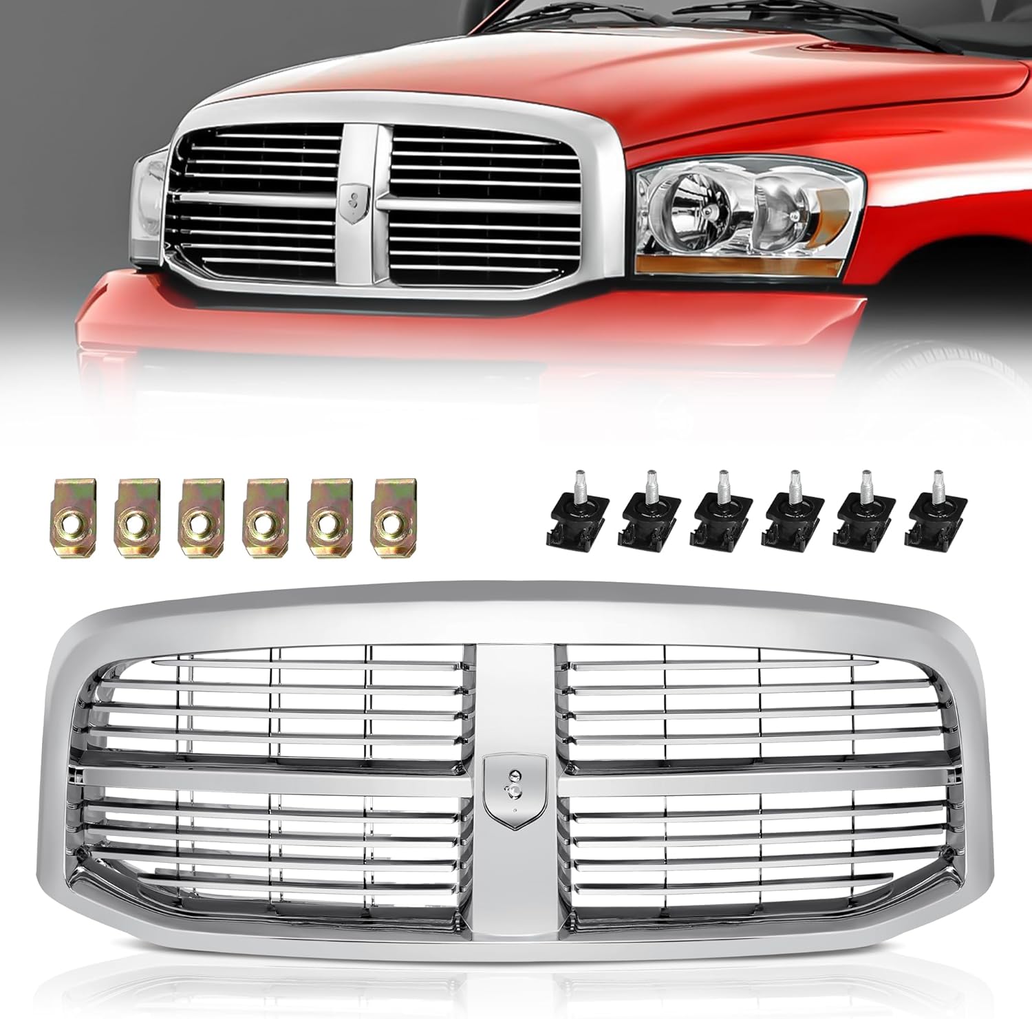 Rejilla para Dodge Ram 150025003500 2006 2007 2008 2009 Dodge Ram 150025003500 Dodge Ram (cromado)