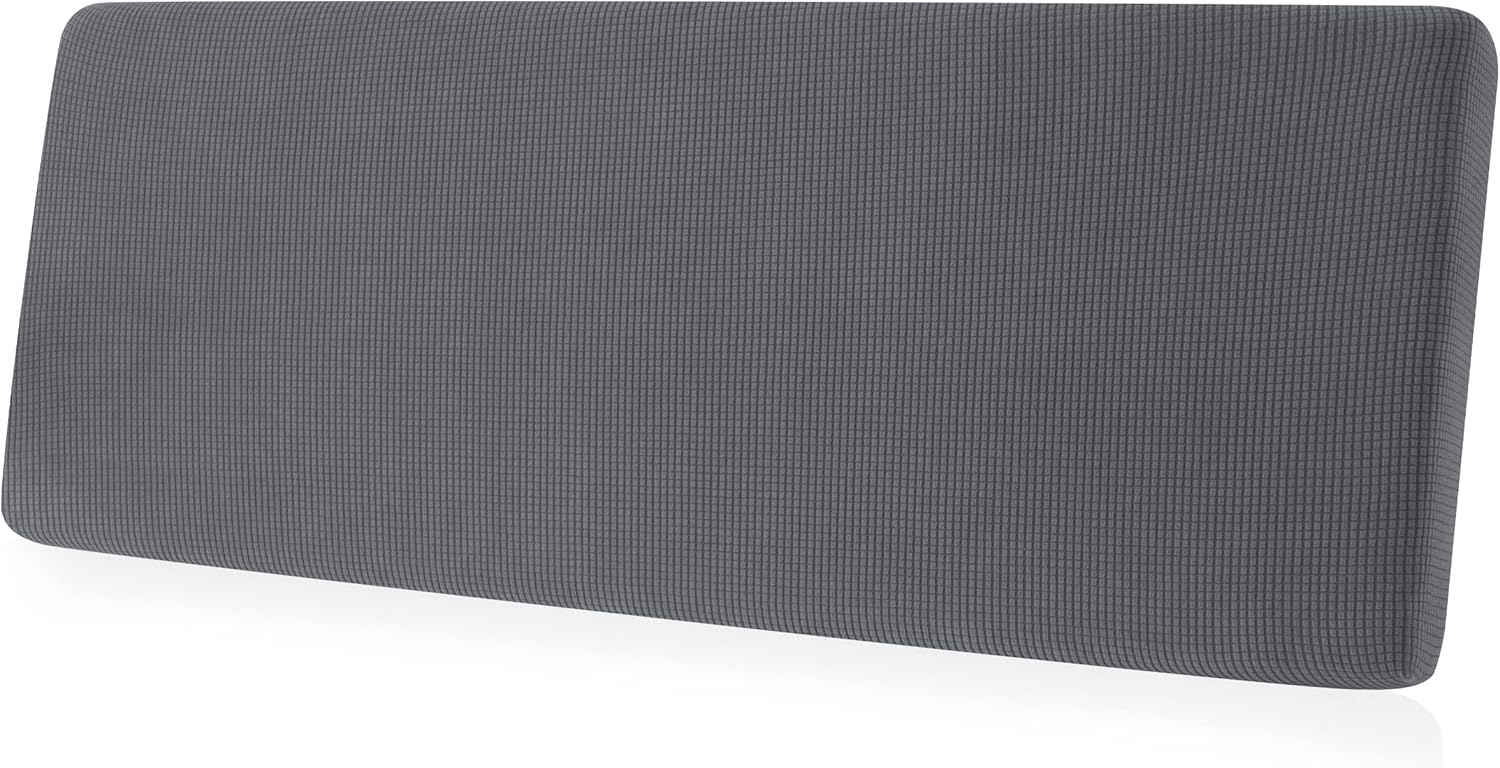 CHUN YI – Funda elástica de cojín para sofá de 3 plazas, funda de asiento de sofá con tela jacquard de elastano (grande, color gris claro)