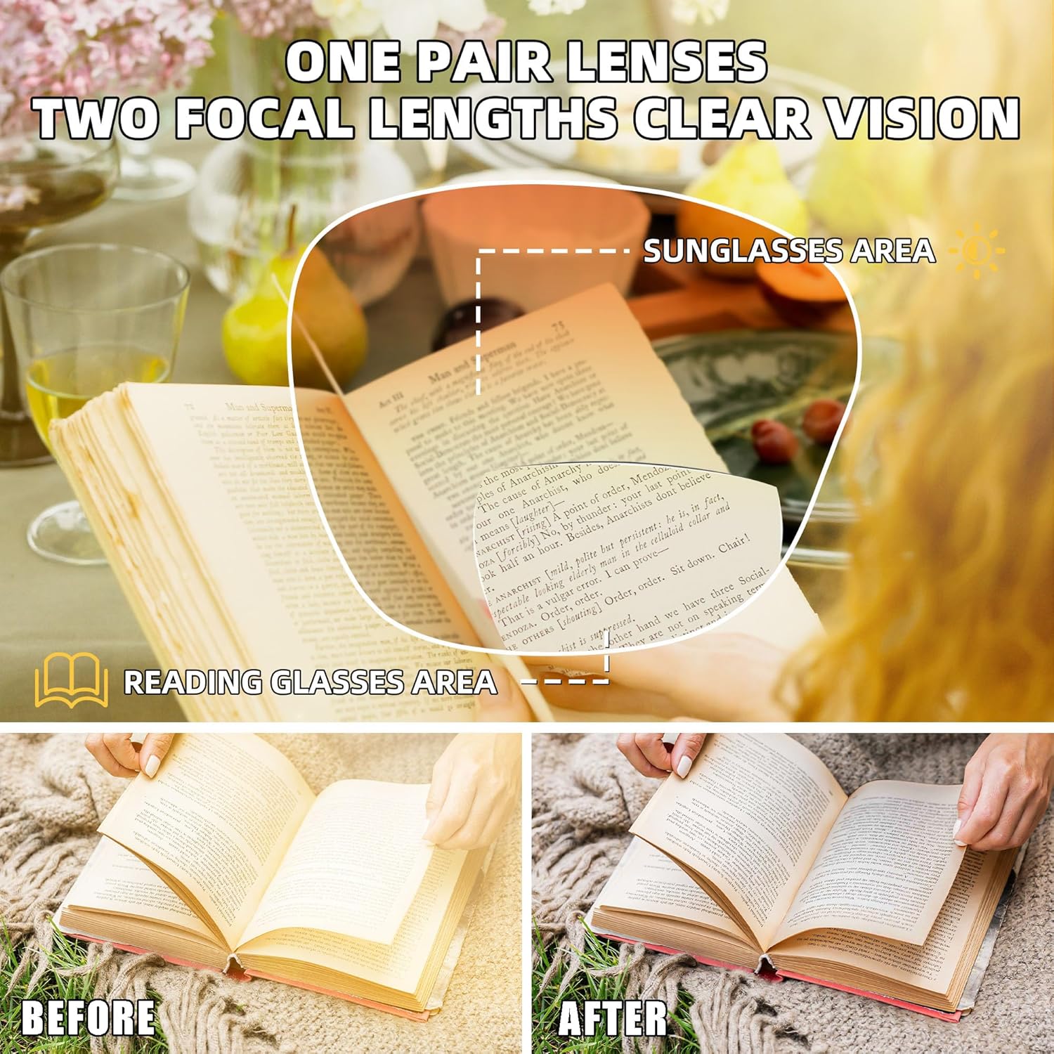 Paquete de 4 lentes de sol de lectura bifocales para mujer, lentes de lectura para exteriores, protección UV400 + 2.50