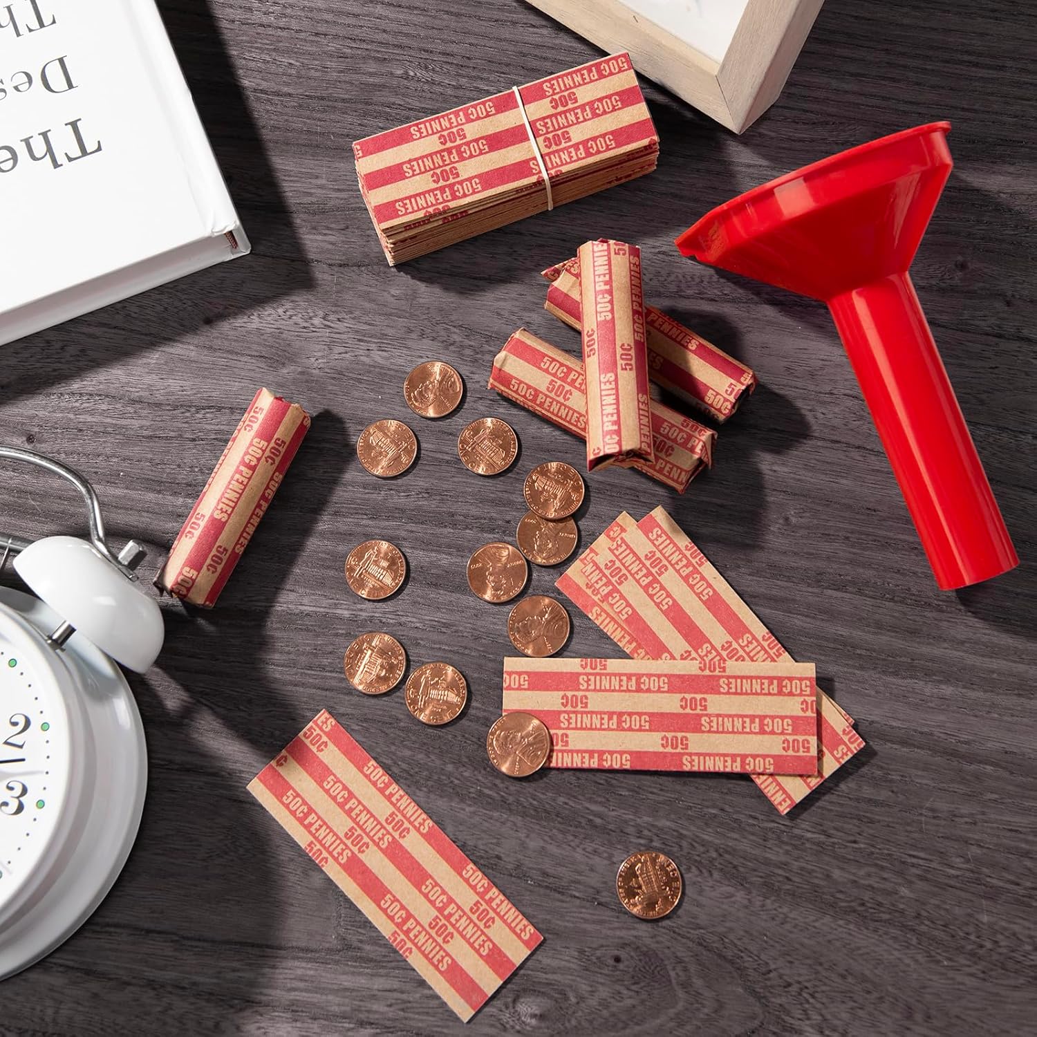 Sumerfnt Penny Coin Wrappers Penny Sleeves Flat Penny Rolls Wrappers Envolturas 100 unidades