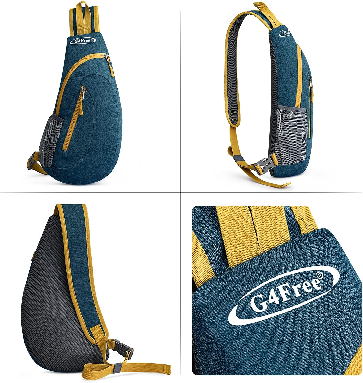G4Free Bolsos de hombro para hombre, mochila pequeña cruzada para el pecho (azul oscuro)