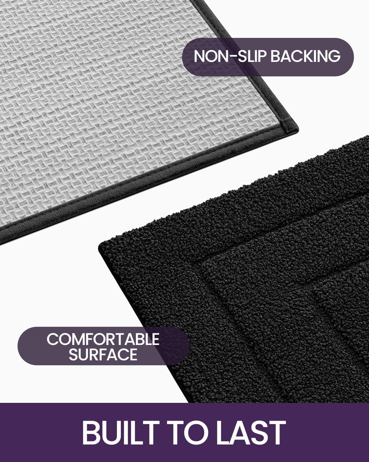 DEXI Alfombra de baño, extra suave, absorbente, de alta calidad, antideslizante, cómoda, alfombra para bañera, ducha, baño, lavable a máquina, 20 x