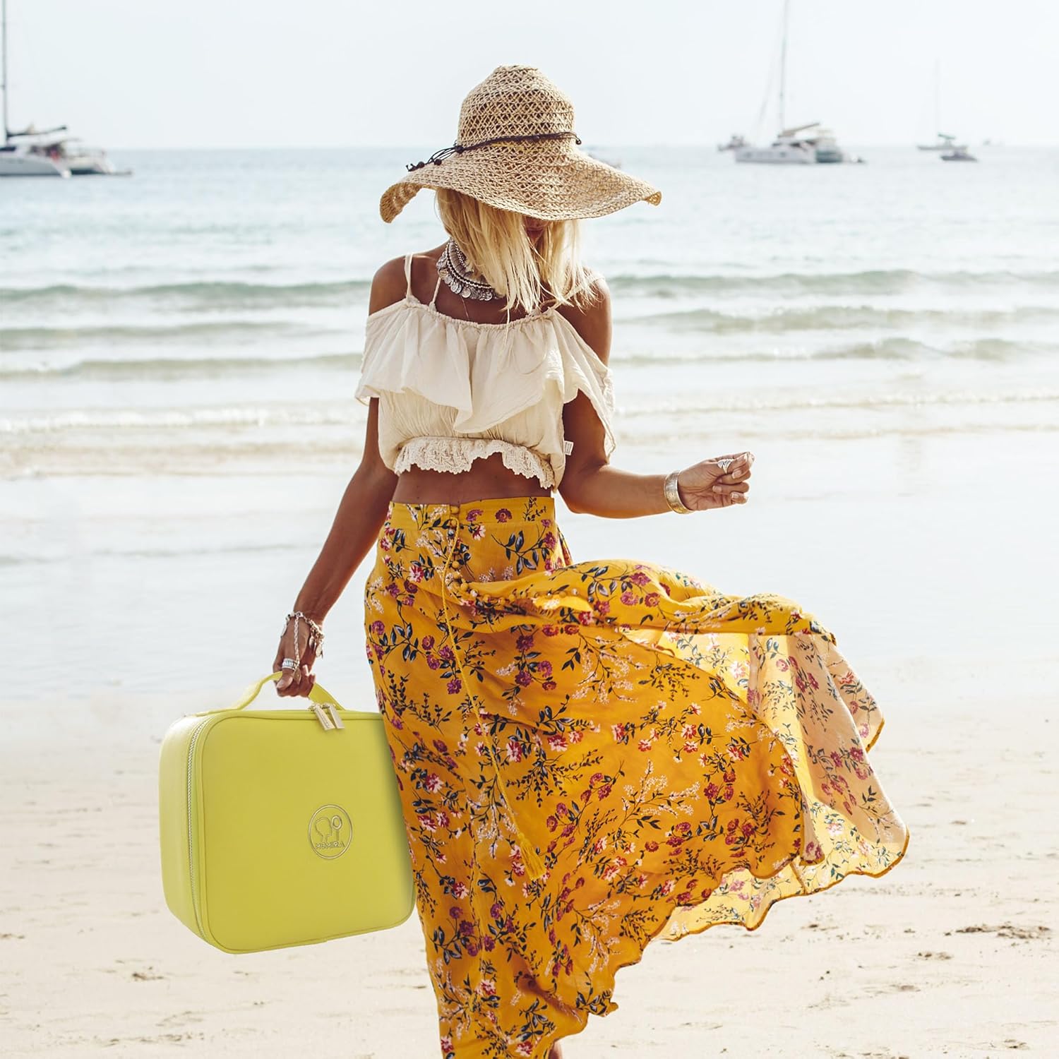 MOMIRA Bolsa de maquillaje con espejo y luz, estuche de viaje para maquillaje, bolsa de cosméticos, bolsa de almacenamiento portátil para artistas,