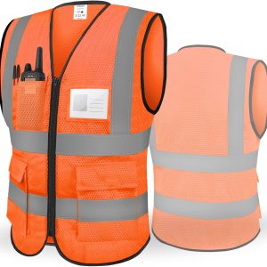 TICONN Chaleco de seguridad reflectante de alta visibilidad clase II chaleco de malla para mujeres y hombres cumple con las normas ANSI TICONN Chaleco de seguridad reflectante de alta visibilidad clase II chaleco de malla para mujeres y hombres cumple con las normas ANSI