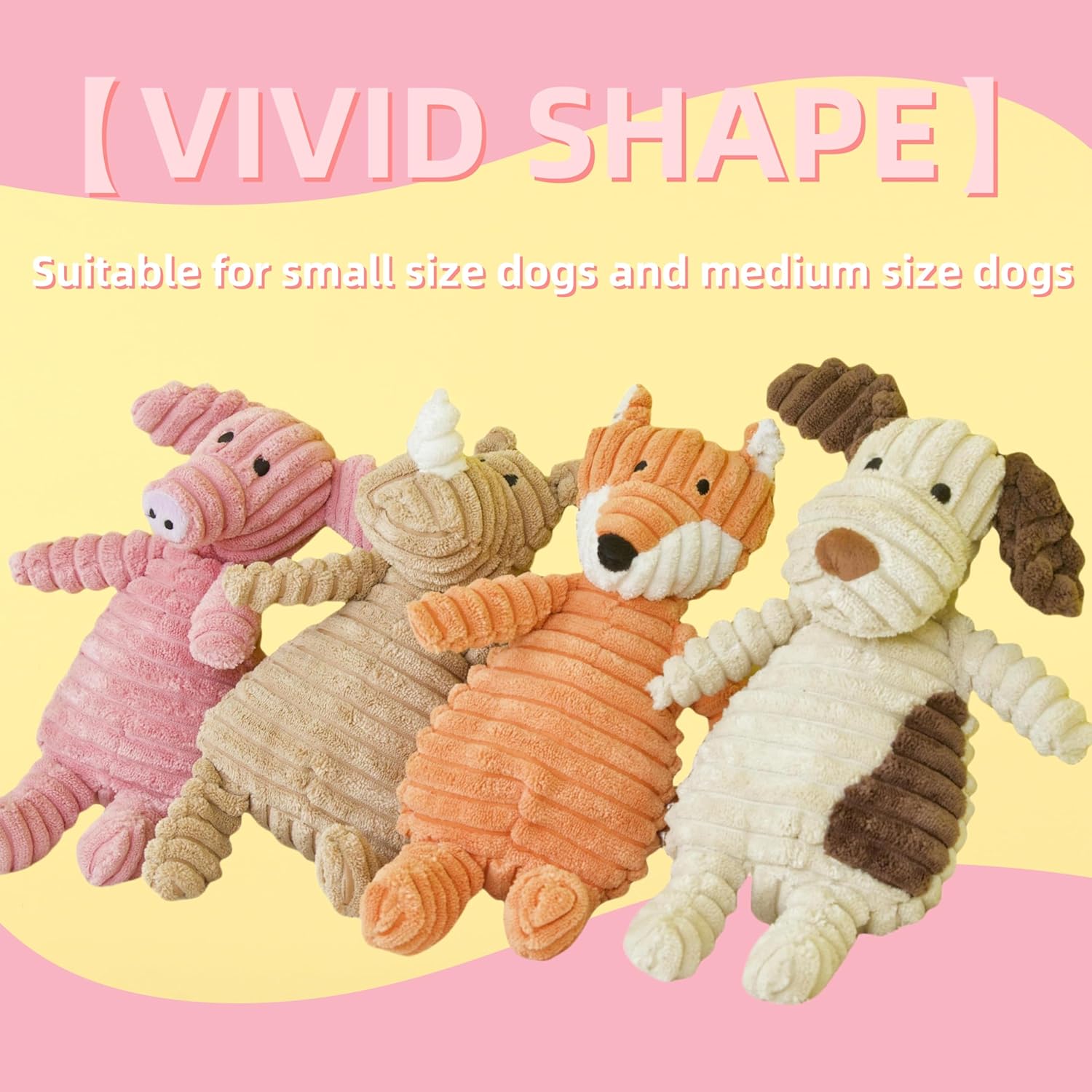 Animal Series – Juguete de peluche chirriante para perros, juguetes para perros masticadores agresivos, juguetes para perros pequeños y perros