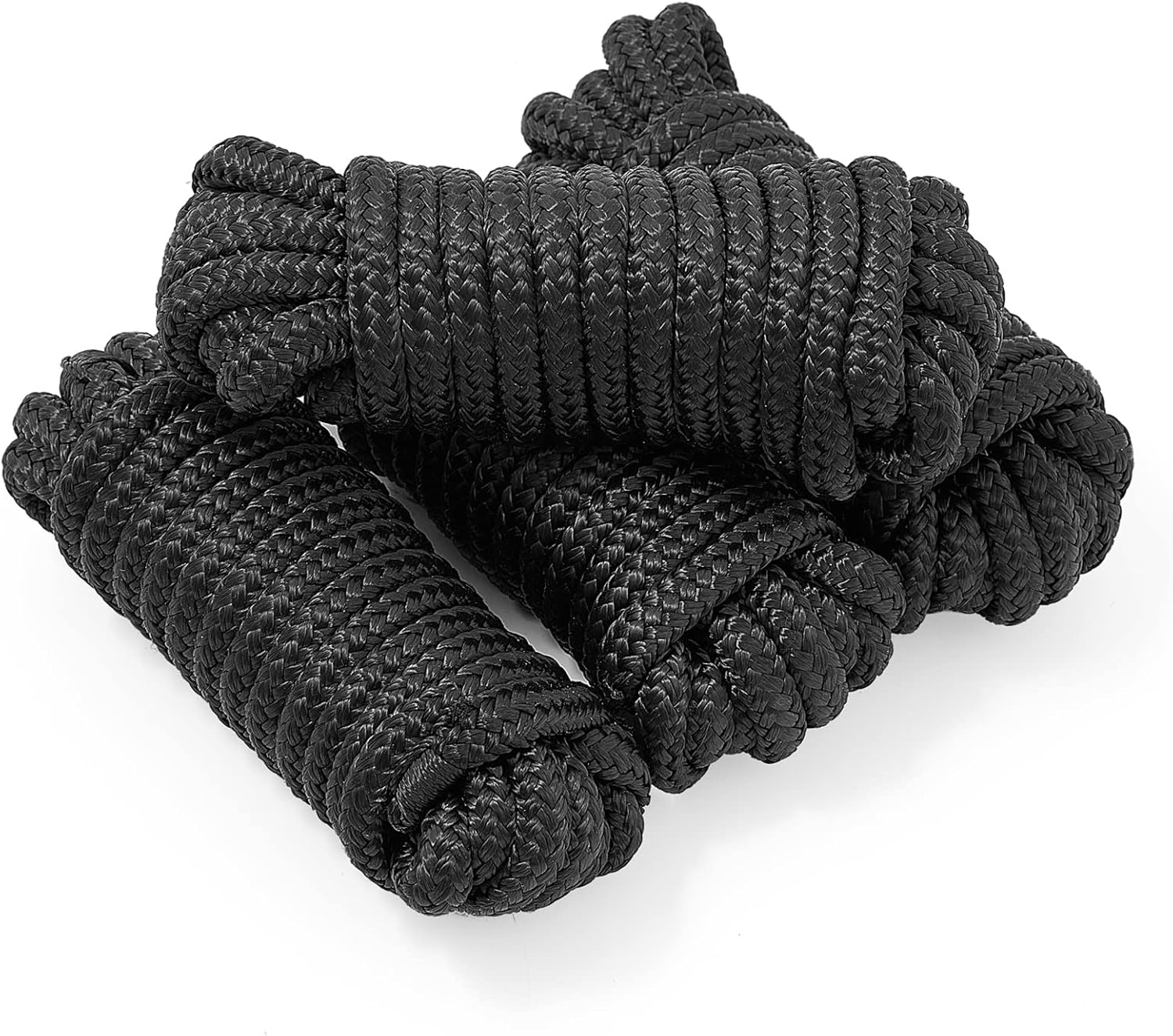Dock Lines – Líneas de acoplamiento de nailon trenzado doble de 38 pulgadas x 15 pies, líneas de amarre con ojal de 12 pulgadas, cuerdas de barco de