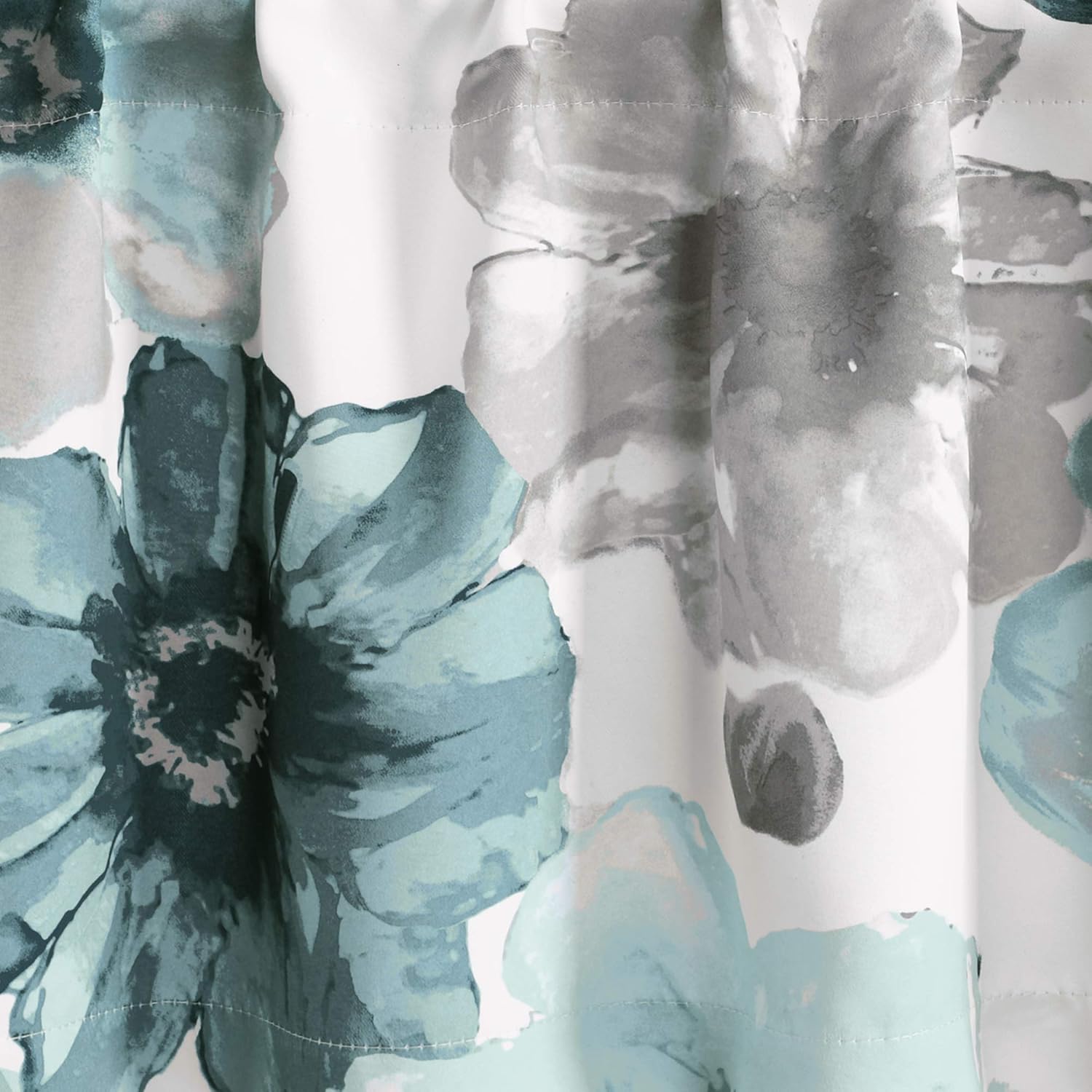 LUSH DECOR – Panel de cortina blackout 100%, aislantes con diseño floral y ojales, 84 pulgadas L, color azul y azul marino, 1 par