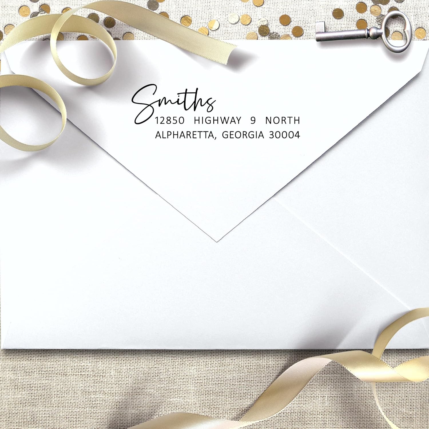 Sello de dirección personalizado  Sello de dirección de devolución  Sello de dirección personalizado  Sello autoentintado  Sello de dirección moderno