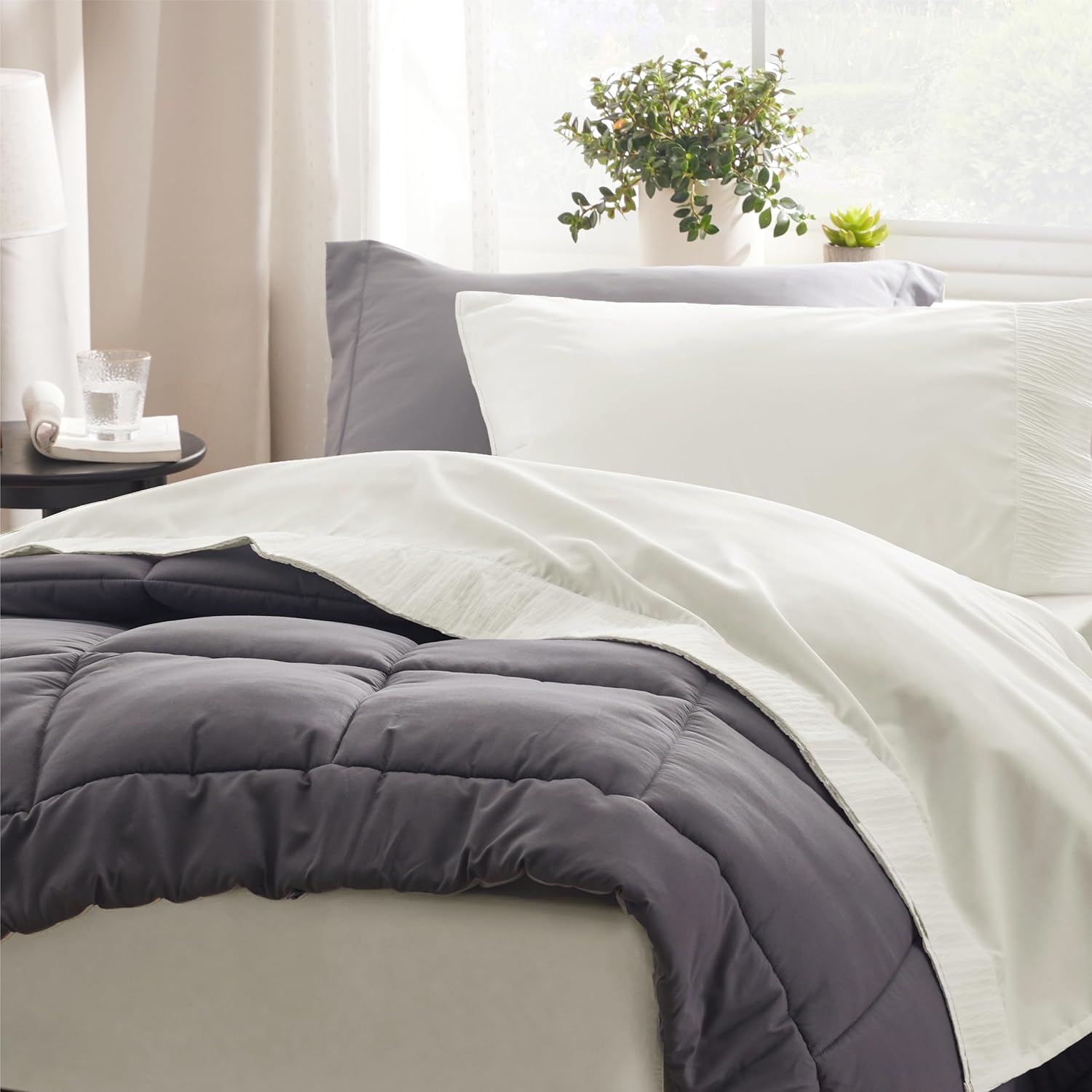 Bedsure Sábanas para dormitorio individual XL, sábanas suaves extra largas para cama individual, 3 piezas, sábanas de lujo marfil de hotel, tamaño