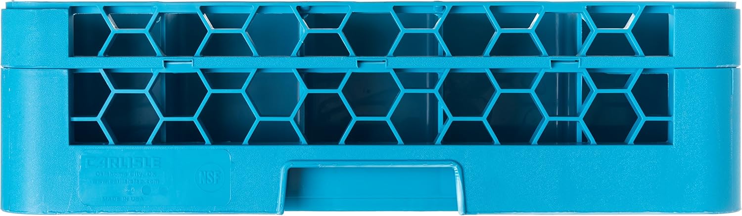 Carlisle FoodService Products Opticlean – Estante de vidrio con 25 compartimentos con 1 extensor, azul, 5.56 pulgadas