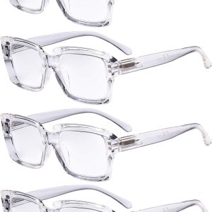 Eyekepper – Juego de 4 anteojos de lectura para mujer, diseño cuadrado, tamaño extra grande para mujer. Eyekepper – Juego de 4 anteojos de lectura para mujer, diseño cuadrado, tamaño extra grande para mujer.