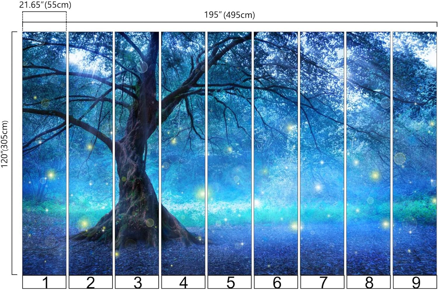 Bormia – Mural de pared de fantasía, árbol de hadas en bosque místico, papel tapiz fotográfico para habitación de niños, sala de estar, dormitorio