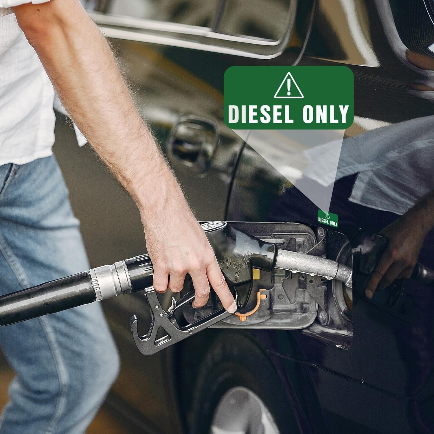 Paquete de 4 calcomanías diésel para combustible diésel, calcomanías diésel para tanque de combustible, calcomanías resistentes a la intemperie,