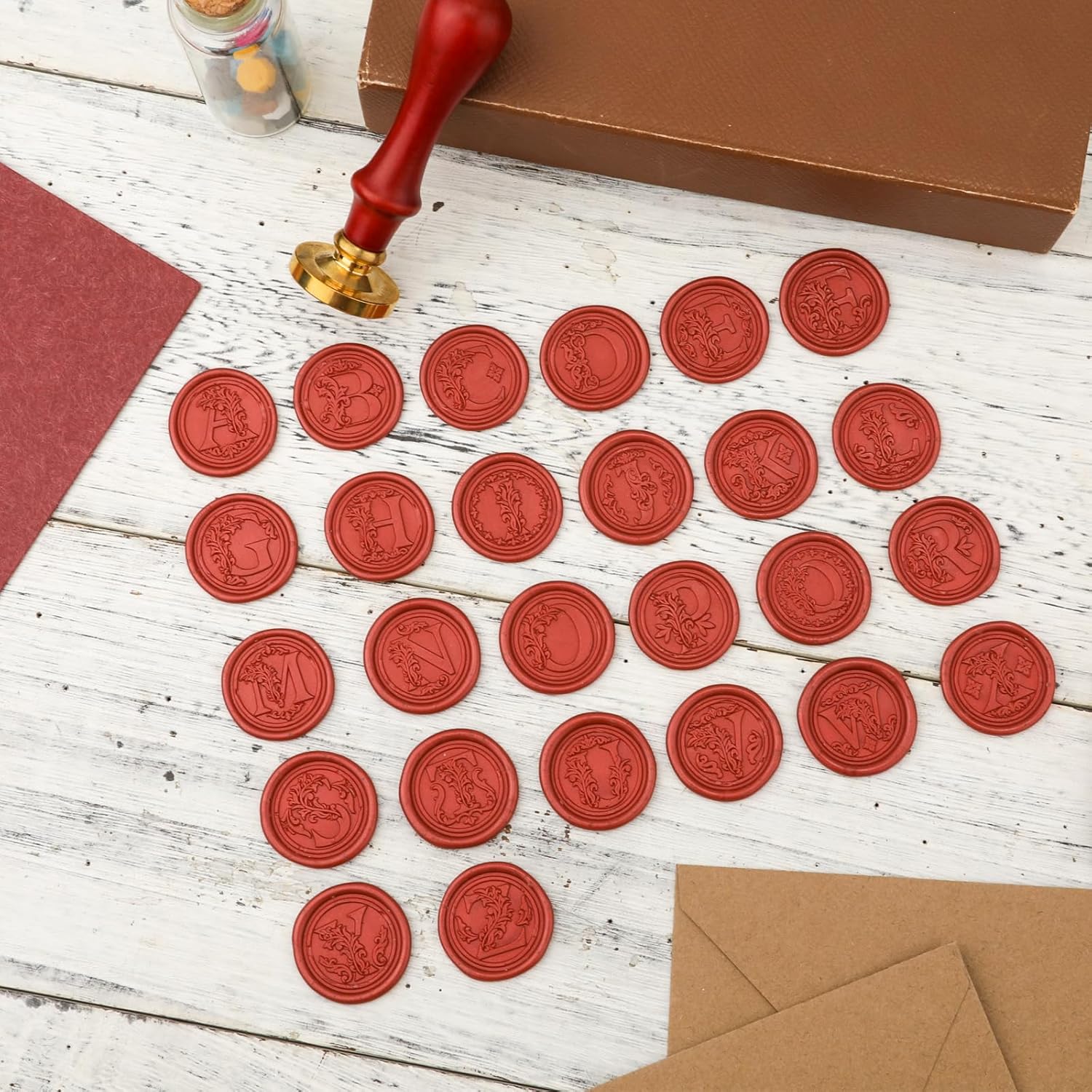 50 calcomanías para sello de cera, autoadhesivas, calcomanías de sello de cera del alfabeto, calcomanías para sello de cera del alfabeto, no