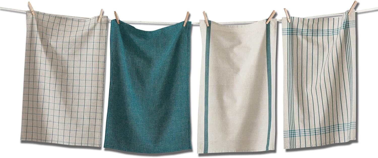 tag Prairie – Juego de 4 paños de cocina tejidos para secar platos y cocinar, verde