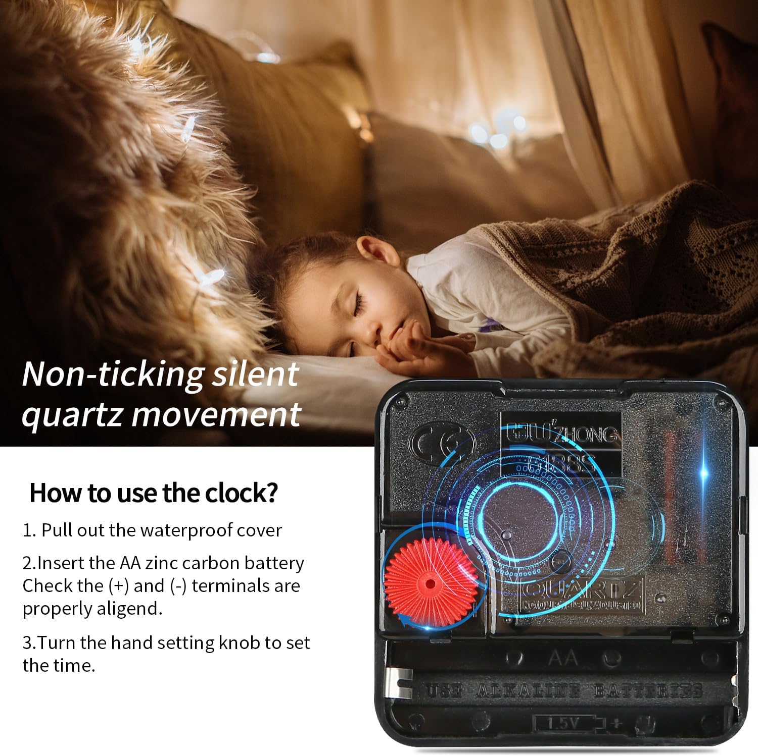 Reloj grande de 16 pulgadas para exteriores, reloj retro impermeable para interiores y exteriores, reloj sin tictac con termómetro, reloj de pared a