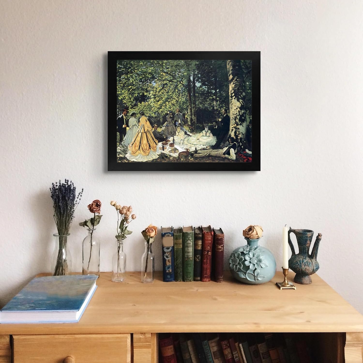 Póster enmarcado para decoración de pared con diseño de almuerzo en la hierba, pintura de obras de arte finas, cuadros e impresiones de galería en