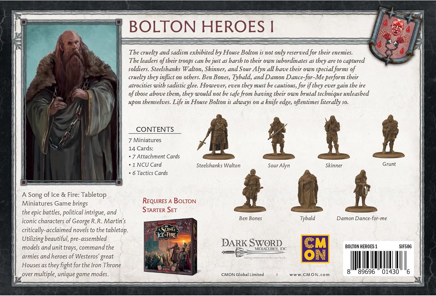 Juego de caja de héroes Bolton Heroes I en miniatura de una canción de hielo y fuego, juego de estrategia para adultos, a partir de 14 años, 2
