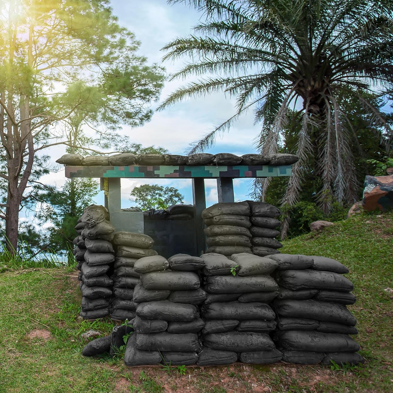 200 bolsas de arena vacías resistentes con lazos, bolsas de arena de polipropileno tejido, bolsa de arena a granel para inundaciones, 16 x 26