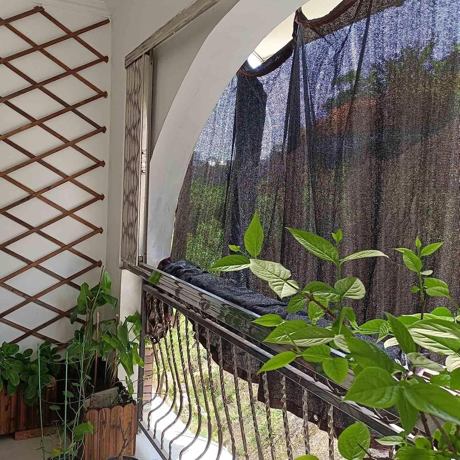 Tela de sombra para exteriores, 10 x 6 pies, para patio, jardín, planta con ojales, 90% protector solar, cubierta de malla para porche, invernadero,