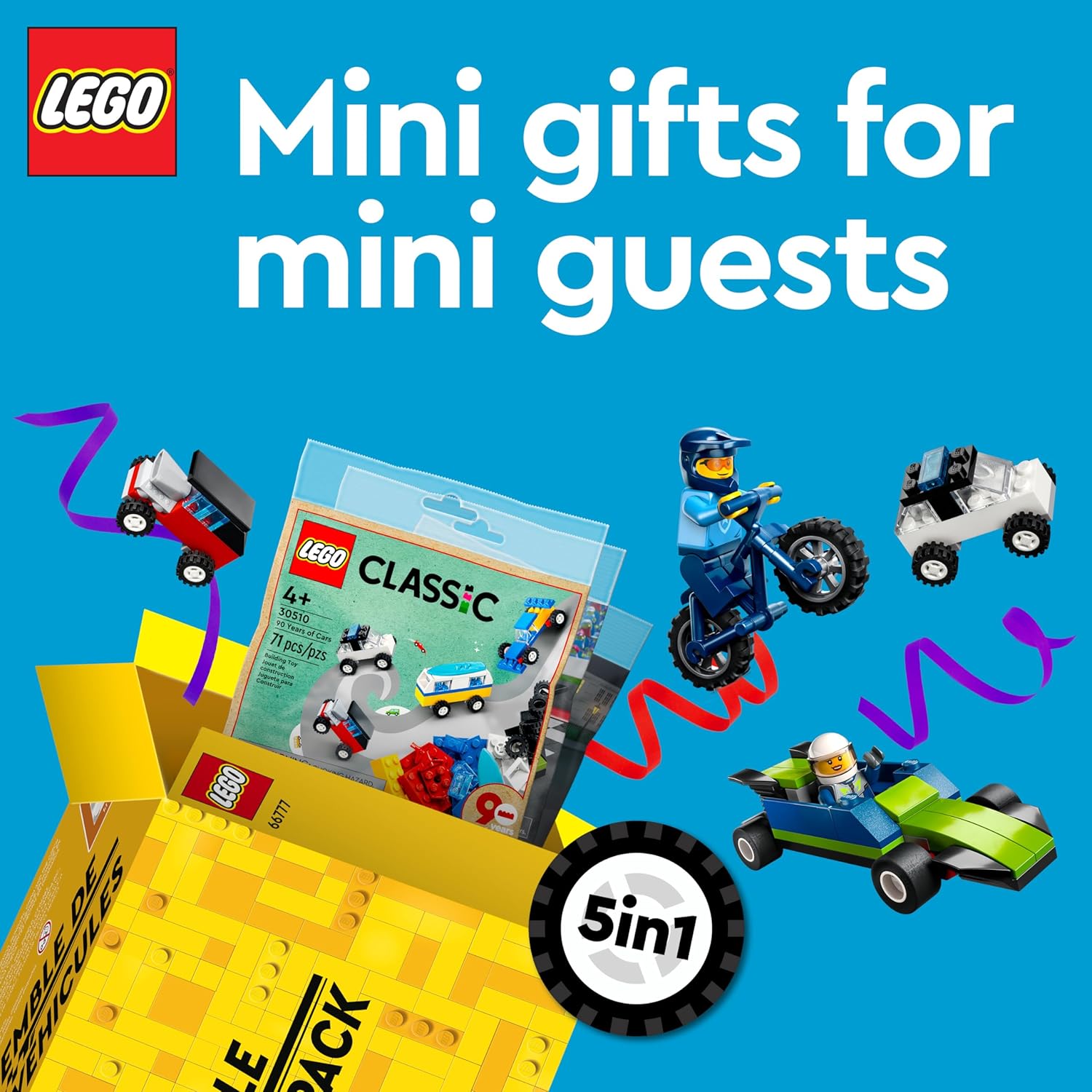 LEGO Creator Vehicle Pack 66777 – Juego de autos coleccionables con juguetes para construir, grandes recuerdos de fiesta para bolsas de regalos o