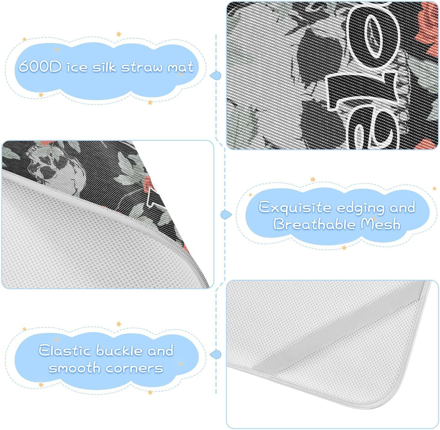 Custom Skulls Vintage Roses Crib Mattress Protector Pad for Boys Girls Baby Ice Silk Mat Bed Toddler Mattress Pad Cooling Mattress Topper Play Mat