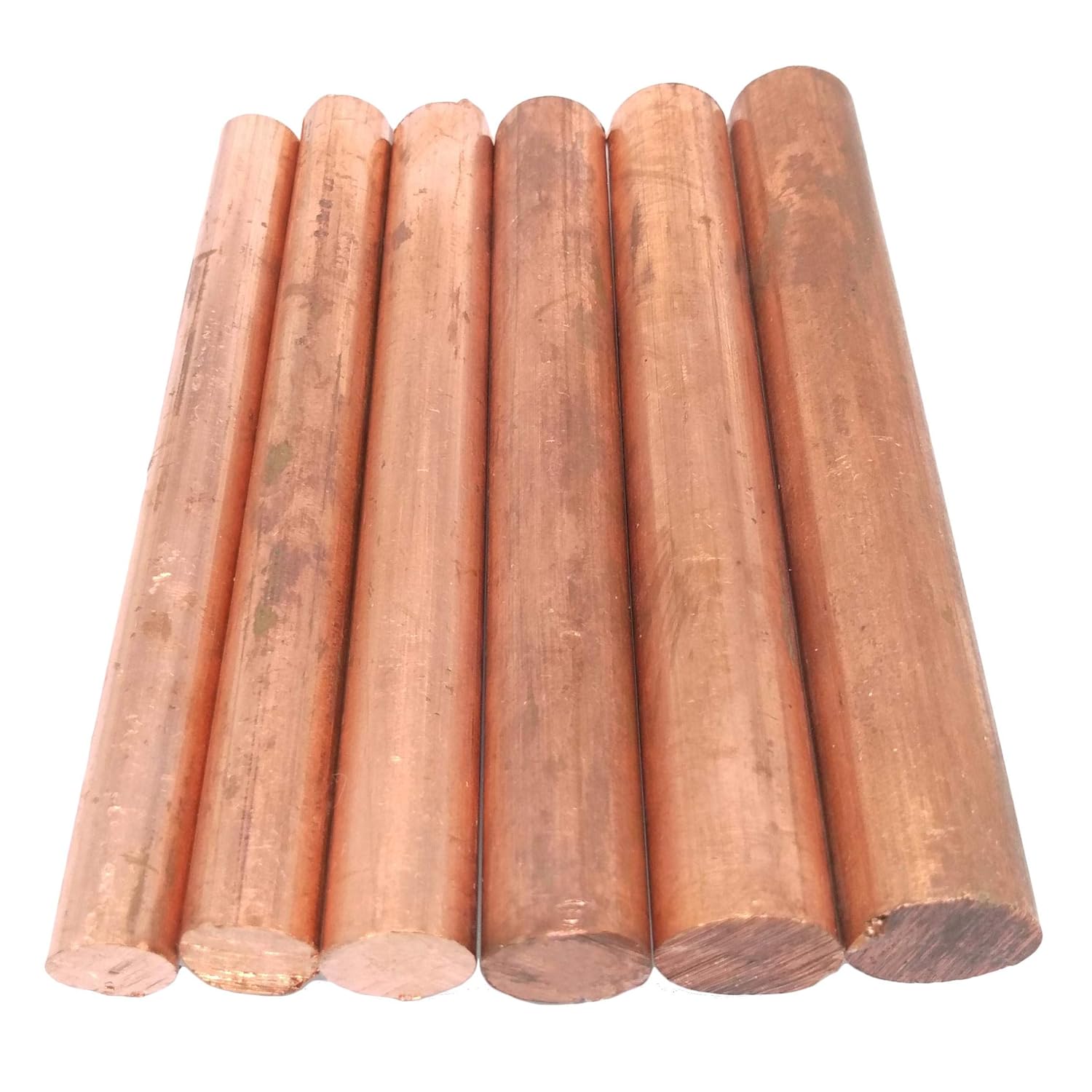 Yodaoke 6pcs 0.394 in-0.591 in Dia. 3.937 in Largo 99.9% Cobre Puro T2 Cu Metal Varillas Cilindro Surtido Kit