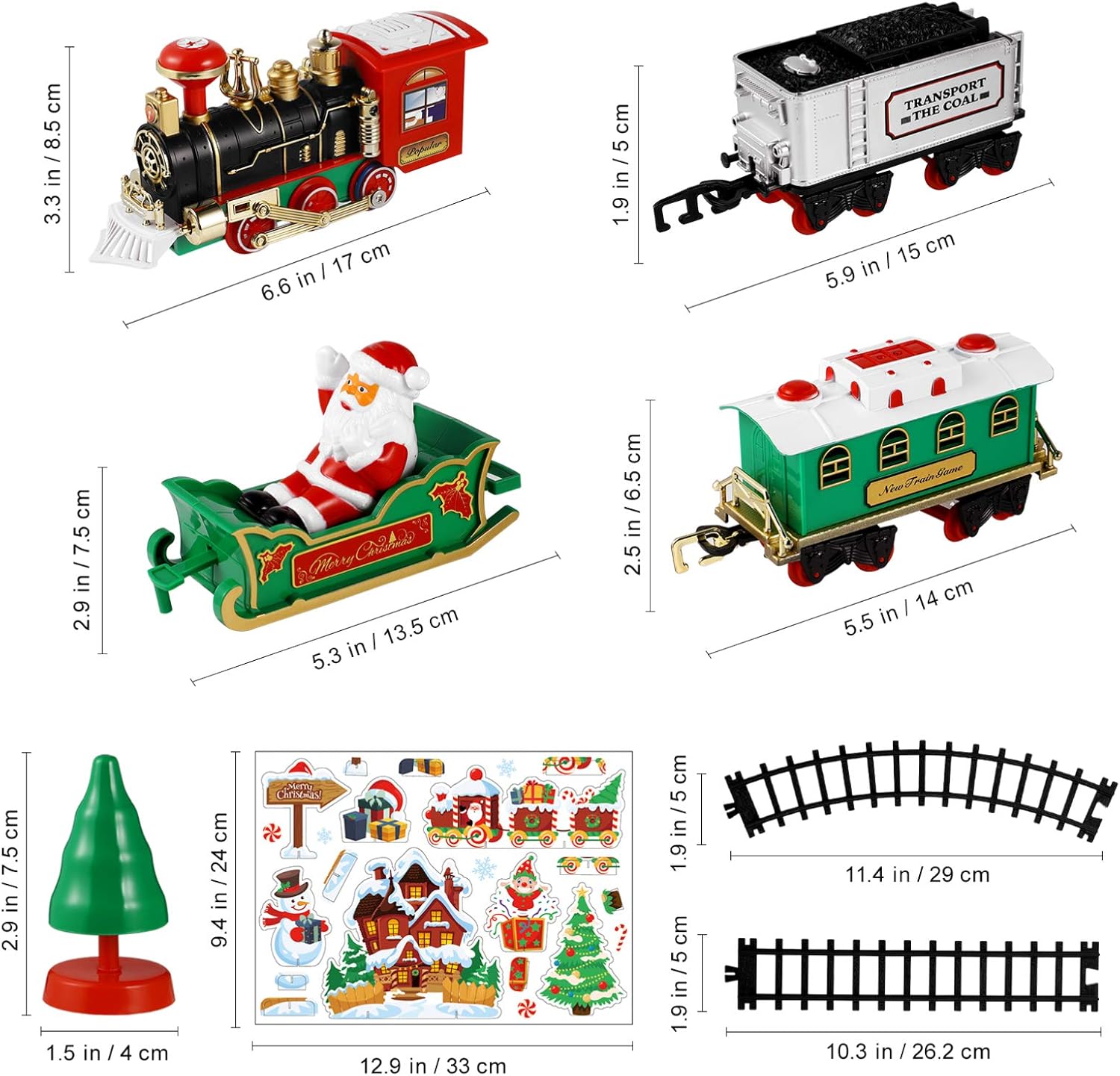 Toddmomy Juego de tren de Navidad rompecabezas 3D para adultos y niños, kit de tren de Navidad con luces y sonidos, pistas de ferrocarril,