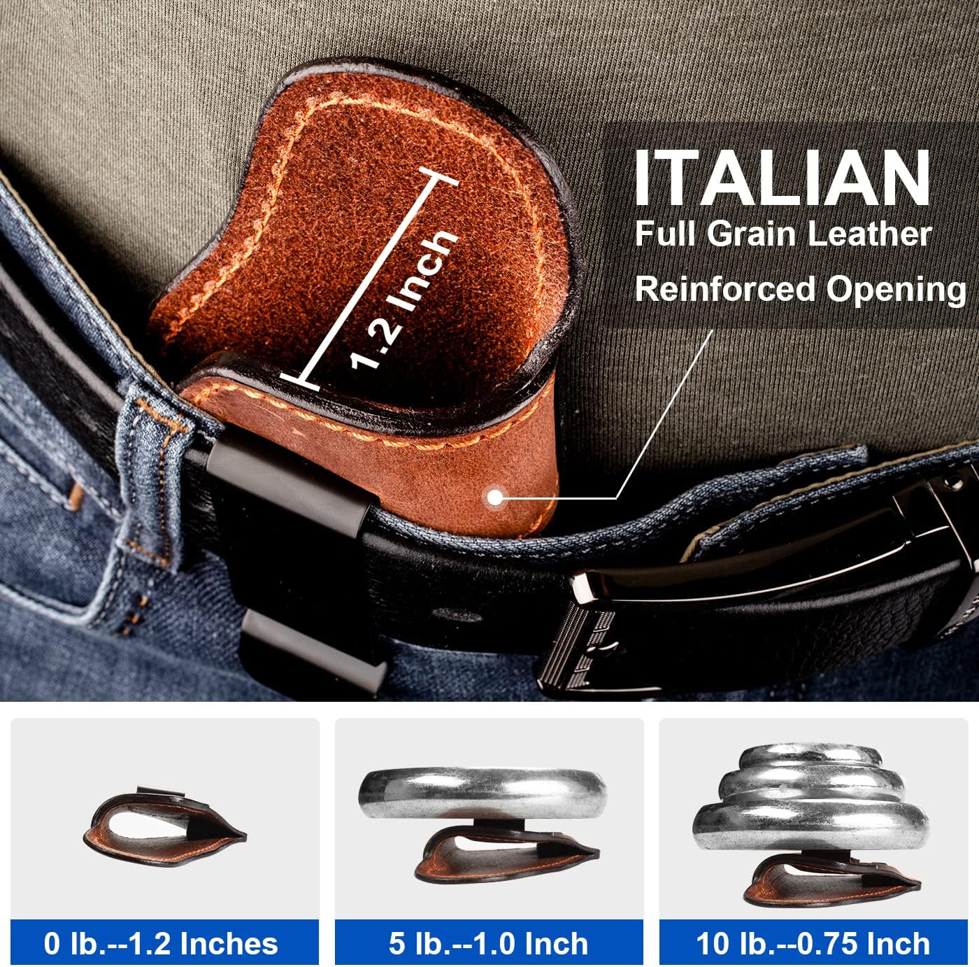 Funda de cuero de grano completo compatible con Glock 17 19 22 31 42 43Taurus G2C G3C G3M&P ShieldHellcat XDM 40P320 P365Two para adaptarse a la