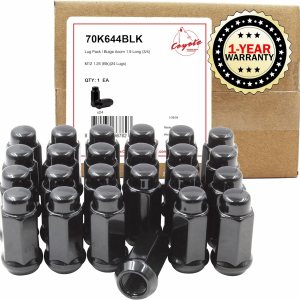 Wheel Accessories Parts 24 tuercas de rosca de 0.472 in, 1.25, 12 x 1.25, bellota de 34 pulgadas, hexagonal, 1.90 de largo, color negro cromado, se Wheel Accessories Parts 24 tuercas de rosca de 0.472 in, 1.25, 12 x 1.25, bellota de 34 pulgadas, hexagonal, 1.90 de largo, color negro cromado, se