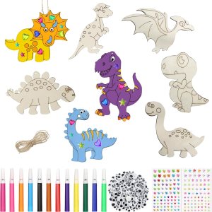 Adornos de madera sin terminar para manualidades, 140 piezas de pintura de madera de dinosaurio para manualidades, discos de madera, rebanadas de Adornos de madera sin terminar para manualidades, 140 piezas de pintura de madera de dinosaurio para manualidades, discos de madera, rebanadas de