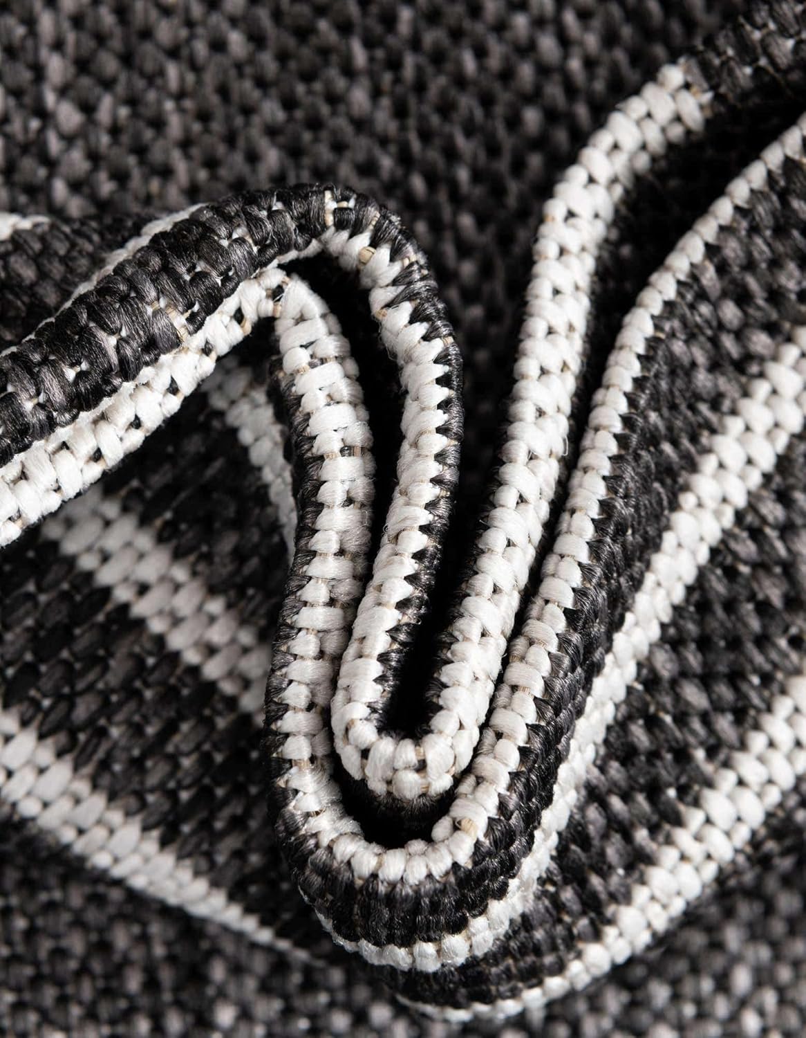 Unique Loom Outdoor Modern Collection – Alfombra redonda de 13 pies, color gris carbónmarfil