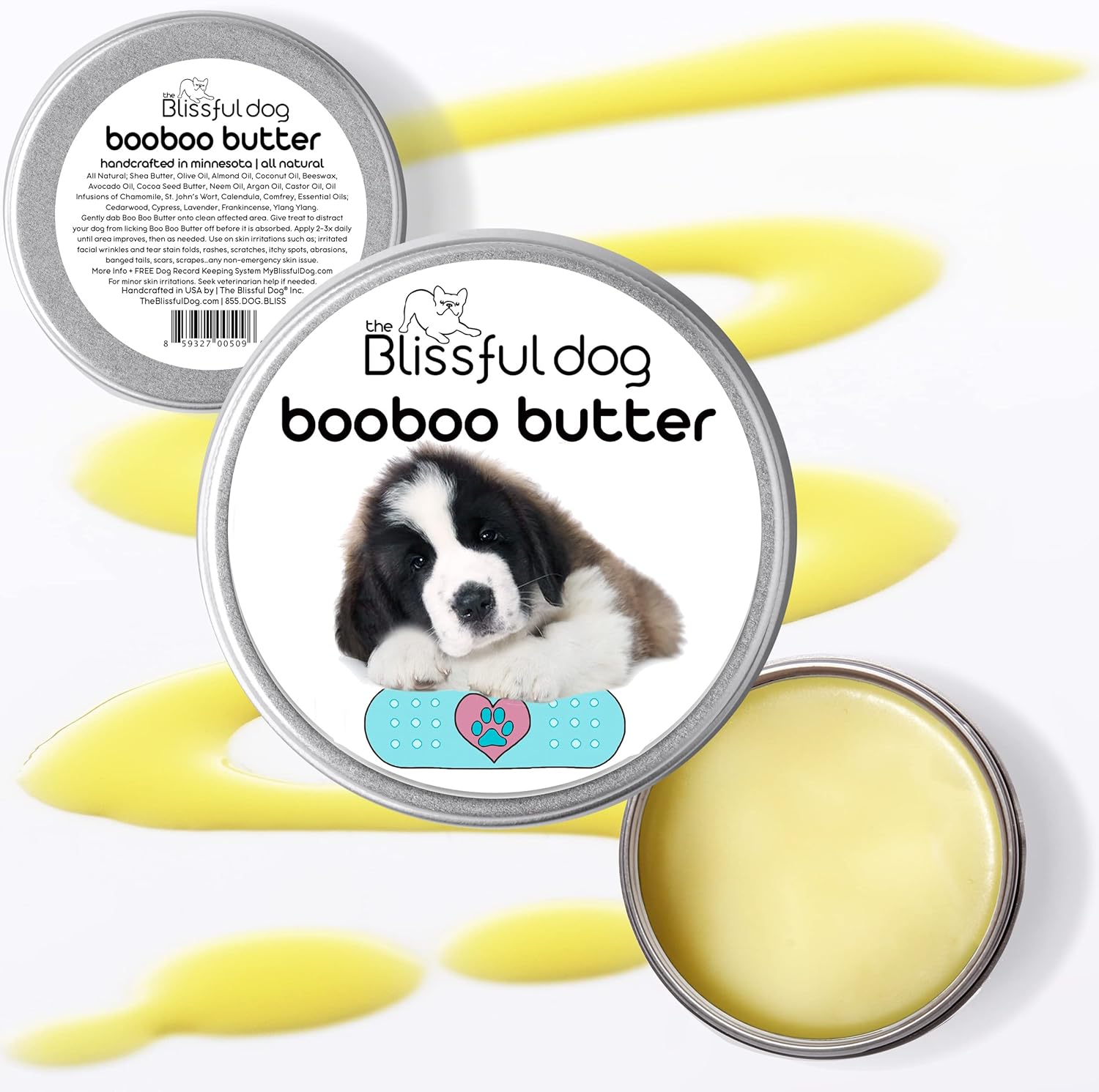 The Blissful Dog 1 oz TIN St. Bernard Booboo Mantequilla