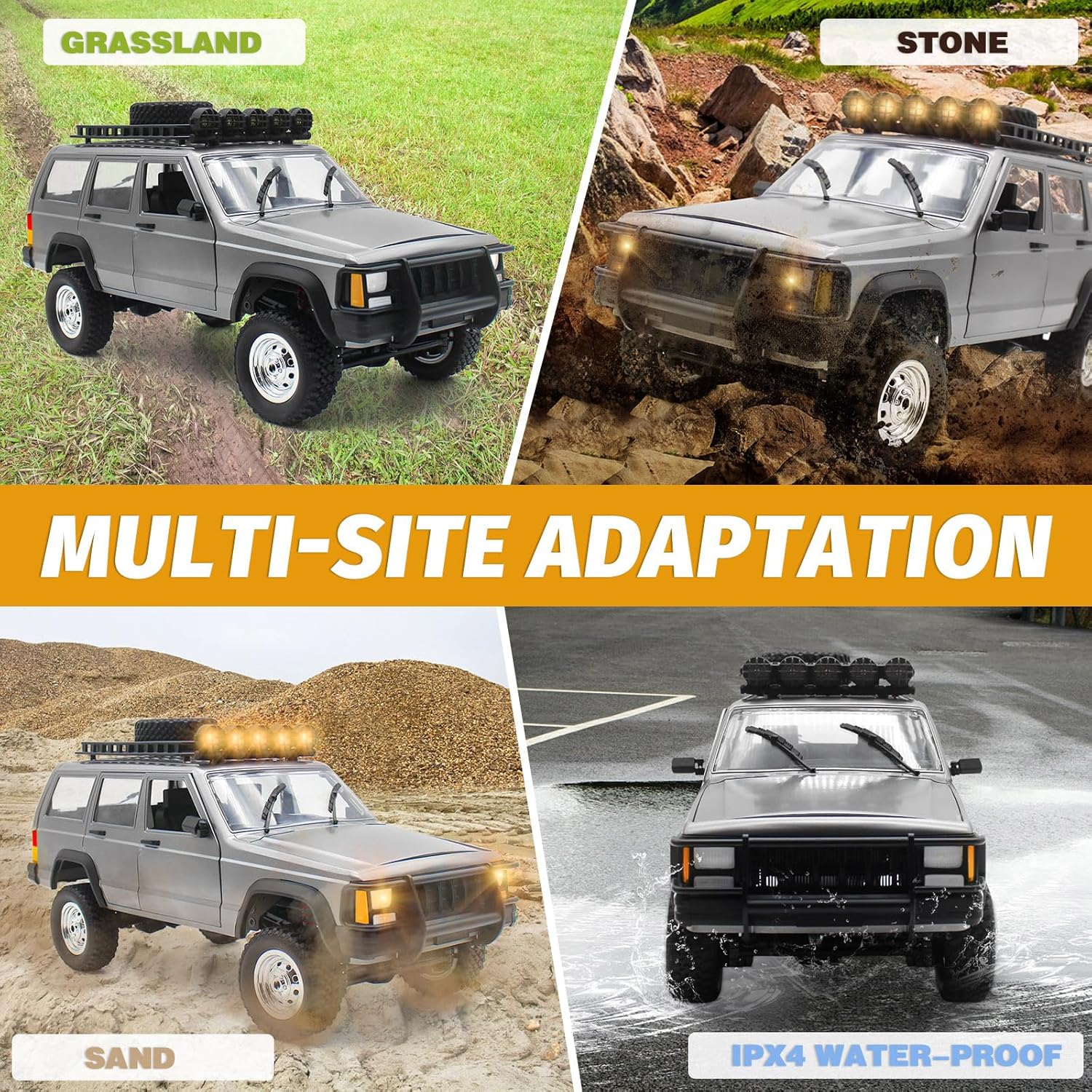 RC Rock Crawler, auto de control remoto a escala 112, camión de control remoto 4×4 para adultos, impermeable, para exteriores, auto de grado