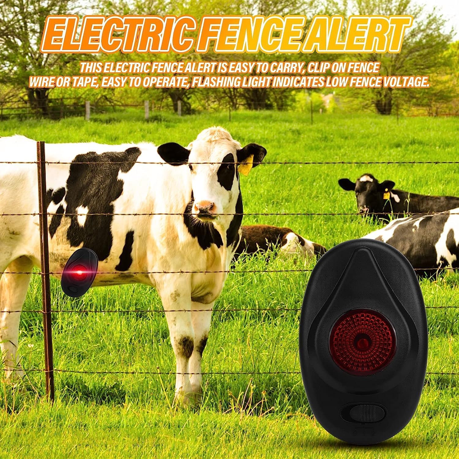 Alerta de valla eléctrica, valla de granja elevada, cuerno eléctrico, indicador de falla de bajo voltaje, luz de advertencia de granja Outdor