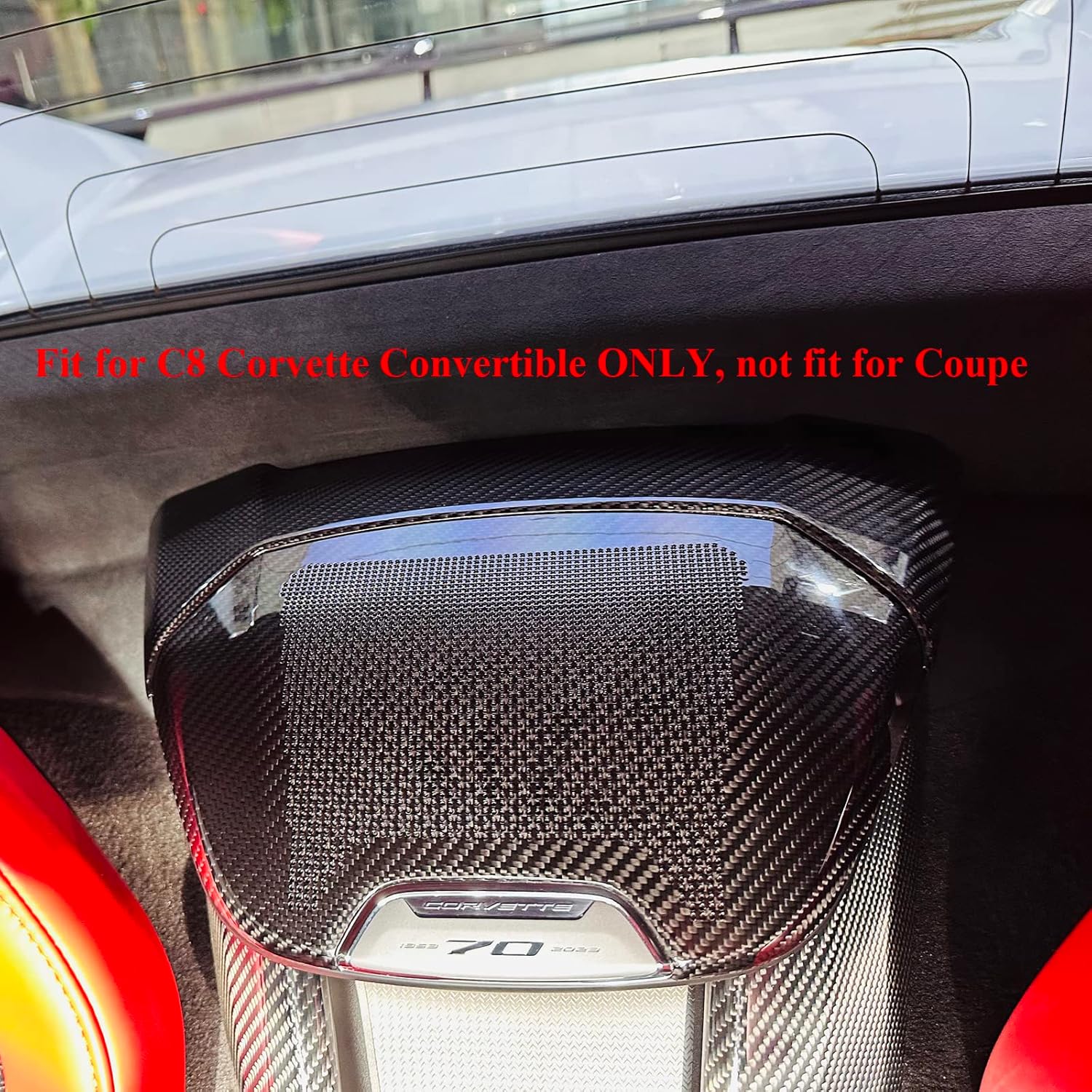 Cubierta de altavoz superior de fibra de carbono auténtica para Corvette C8 2020 2021 2022 2023 Z06 Z51 convertible solamente, cargador interior de