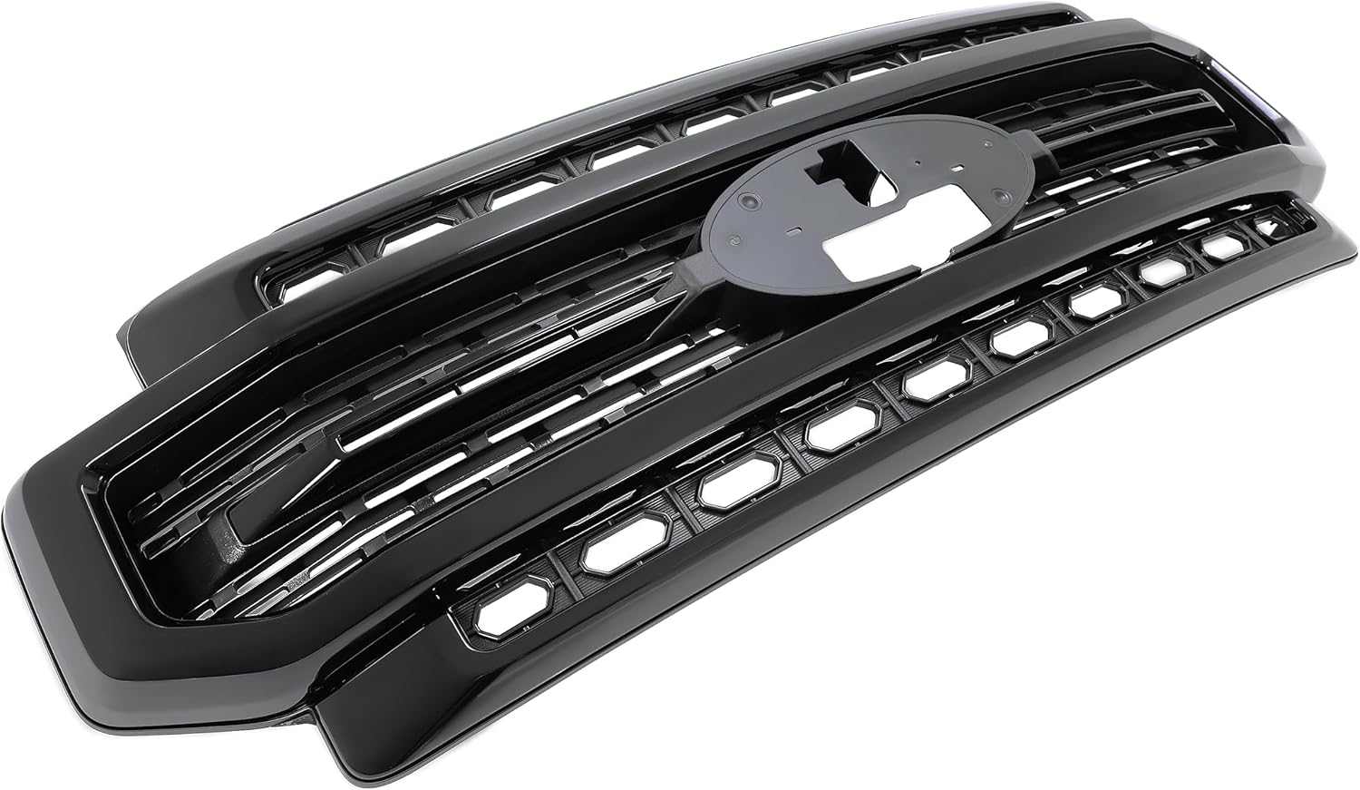 HECASA Rejilla superior delantera compatible con Ford F250 F350 2020-2022 Super Duty Parrilla de parachoques pintada de negro