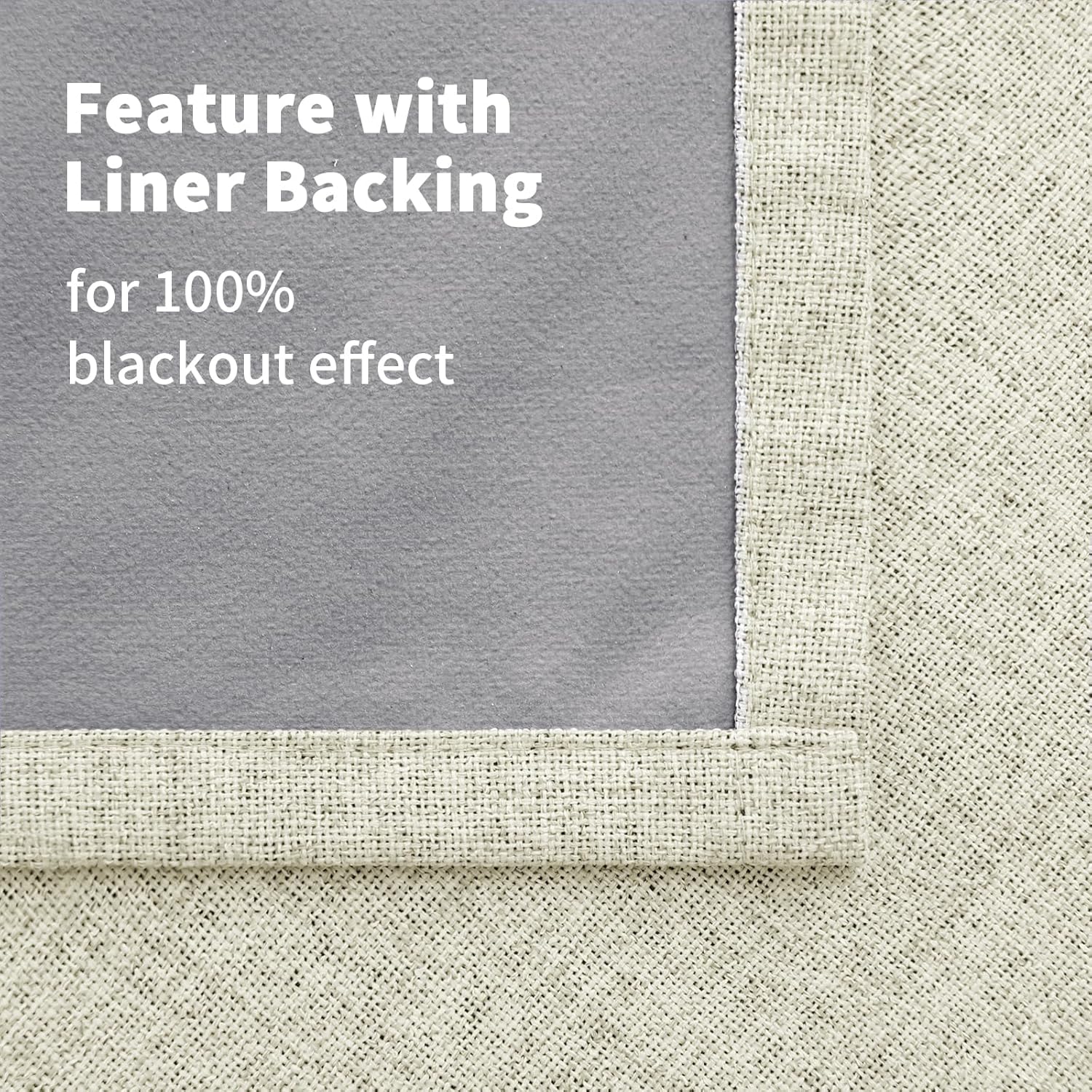 YoungsTex Cortinas 100% opacas con textura de lino para dormitorio, bloqueo de luz completa, con aislamiento térmico, cortinas de lino para sala de