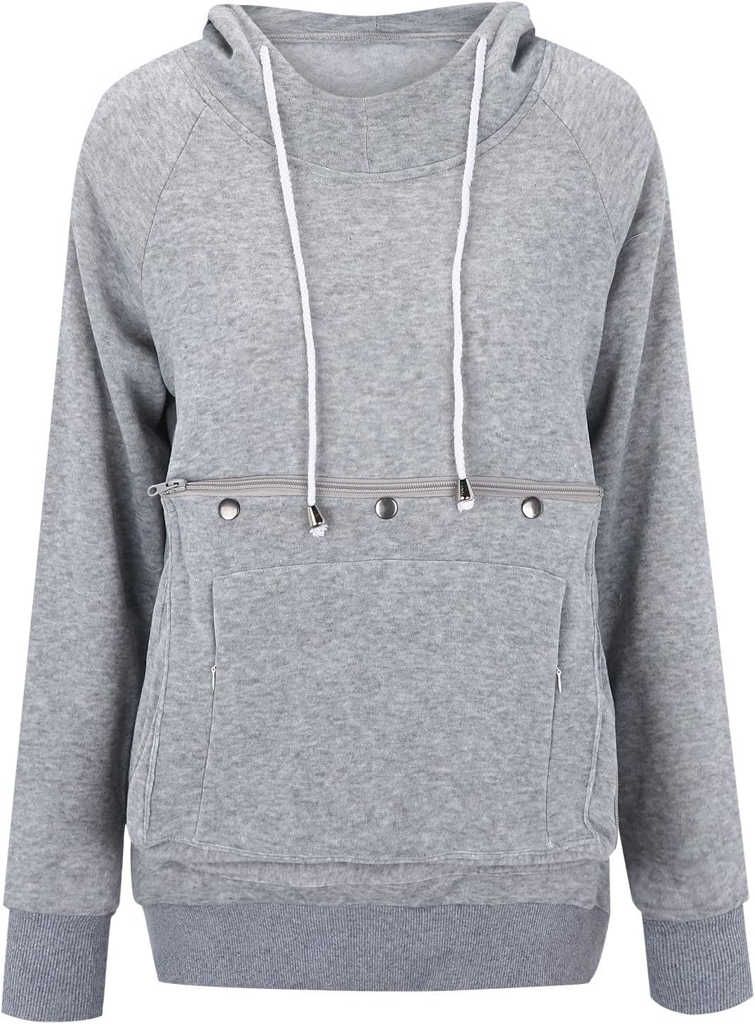 SNKSDGM Sudadera con capucha para mujer, con bloque de color, manga larga, media cremallera, holgada, elástica, para mujer